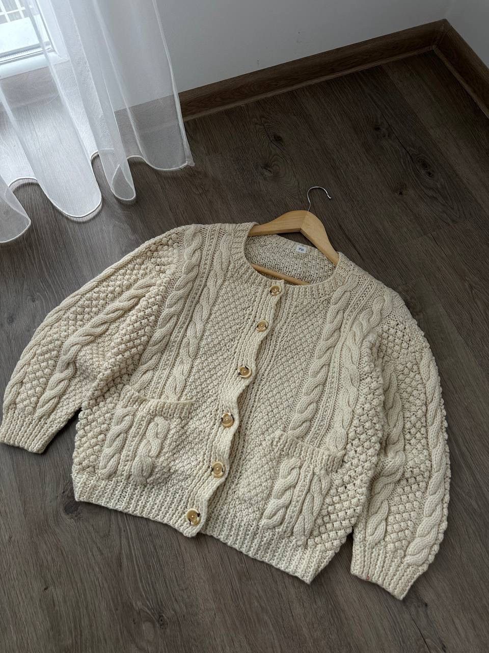 Vintage Vintage Cardigan Wool Beige Scotland Pocket Sweater Size M / US 6-8 / IT 42-44 - 6 Thumbnail