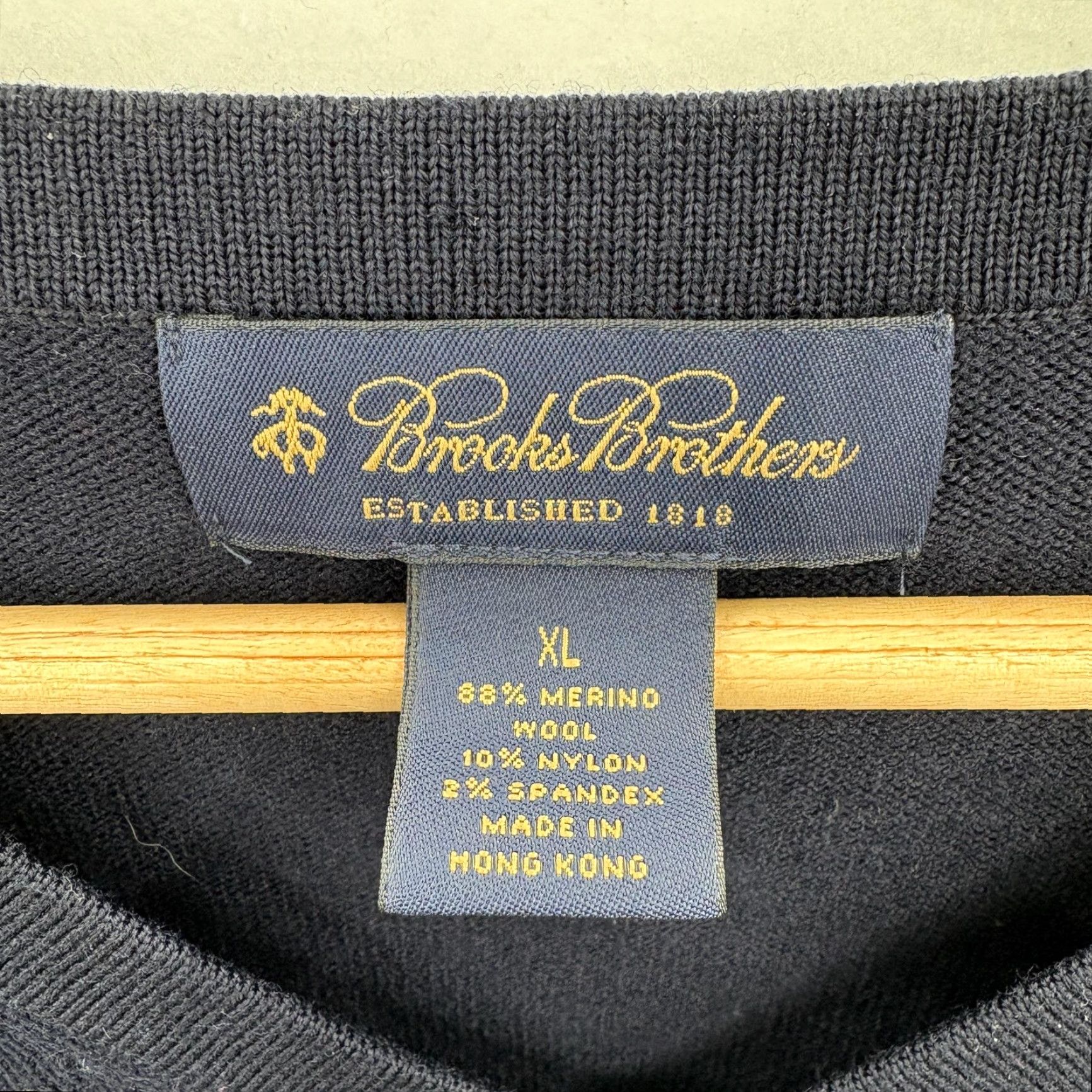 Brooks Brothers Brooks Brothers Sweater Mens XL Blue Merino Wool V Neck Knit Stretch Pullover Size US XL / EU 56 / 4 - 4 Thumbnail