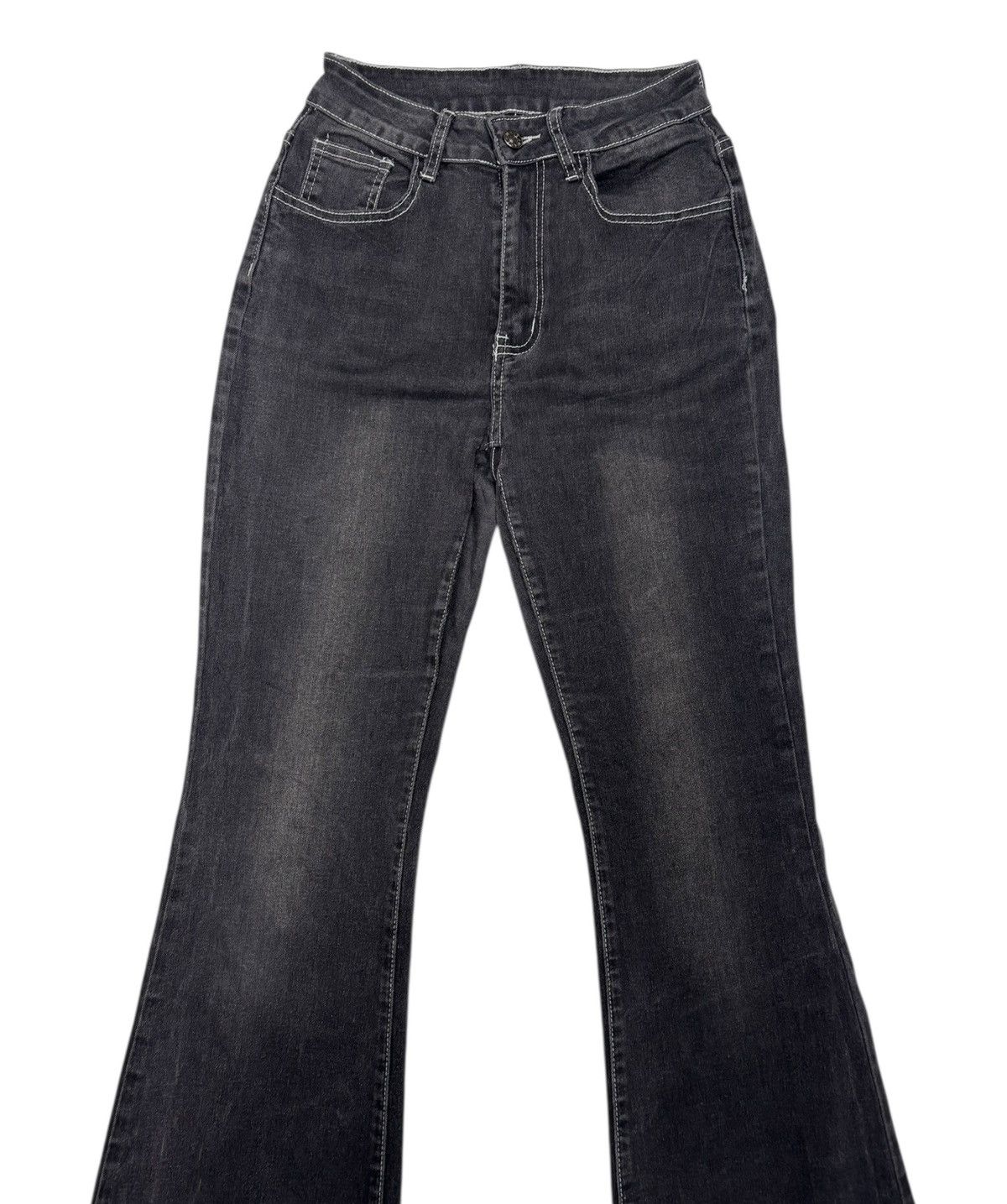 Le Grande Bleu (L.G.B.) 🔥VINTAGE FLARED JEANS CROSS INSPIRED CHROME HEART JEANS Size 23" - 8 Thumbnail