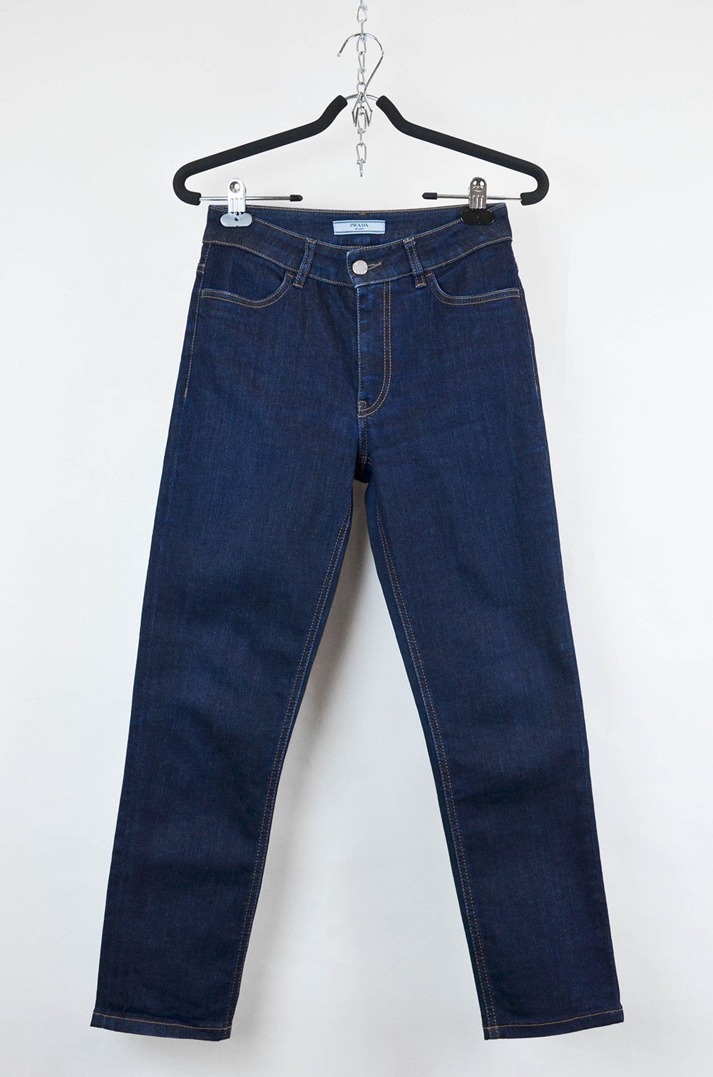 Prada PRADA Milano Dark Blue Straight-Leg Jeans – Size 27 Size 27" / US 4 / IT 40 - 2 Thumbnail