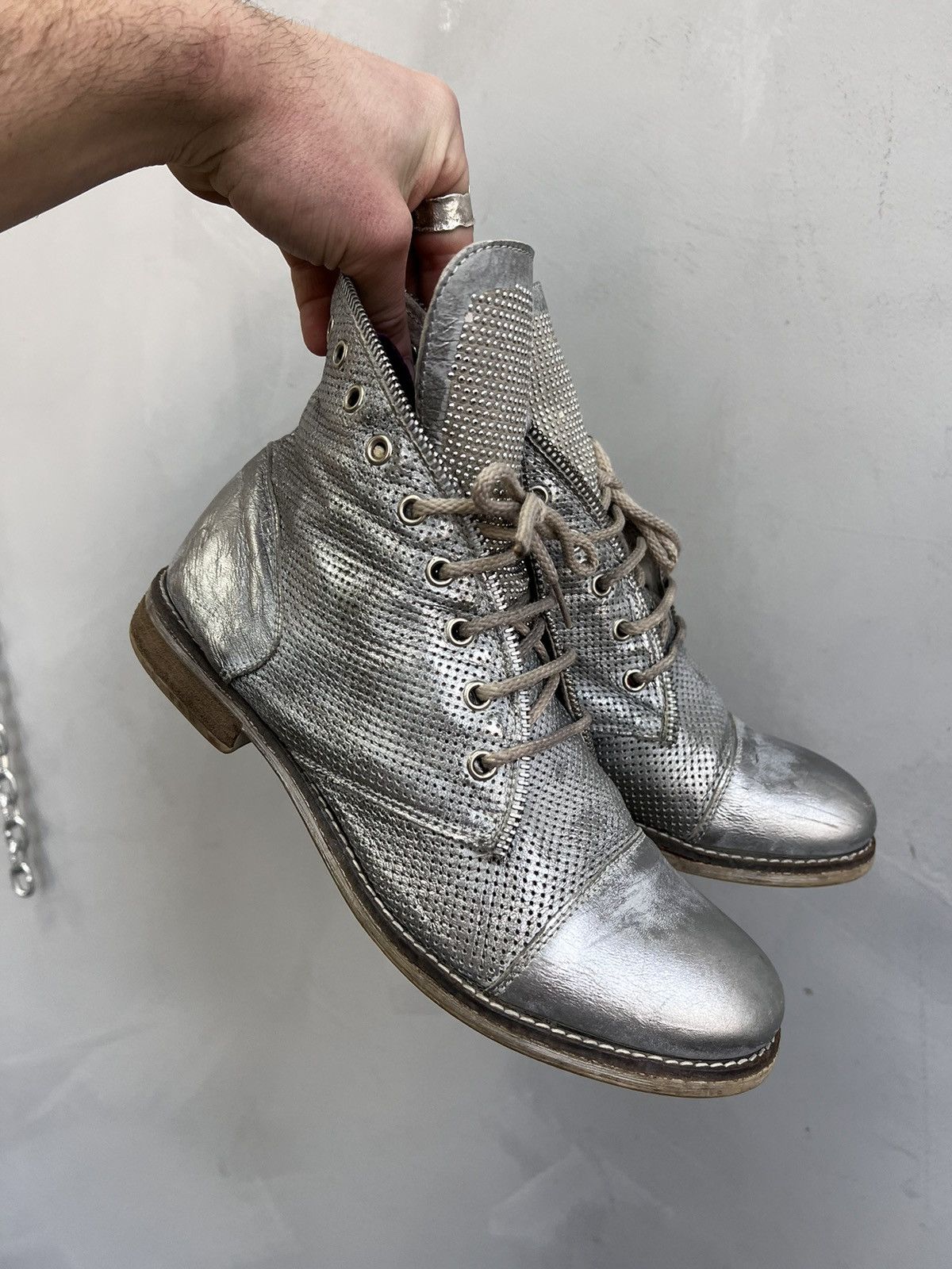 A.S.98 × Guidi VINTAGE POEL TYPE LEATHER METAL Zip BOOTS GUIDI STYLE ...