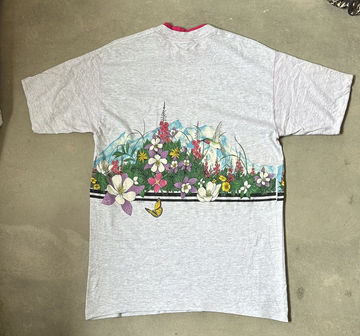 Habitat VINTAGE HABITAT 91 FLORAT DOUBLE NECK TEE Size US M / EU 48-50 / 2 - 7 Thumbnail
