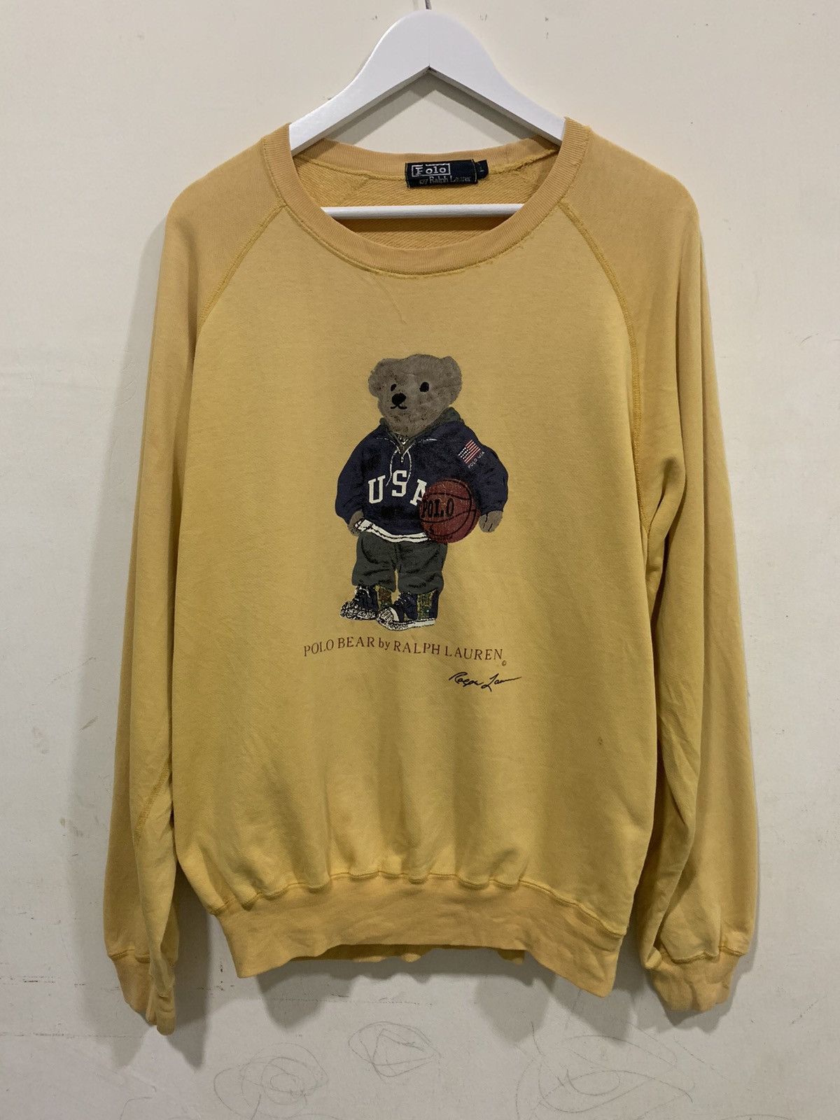 Polo Ralph Lauren × RRL Ralph Lauren × Ralph Lauren Vintage Polo Bear By Polo Ralph Lauren Sweatshirt Distress Size US L / EU 52-54 / 3 - 1 Thumbnail