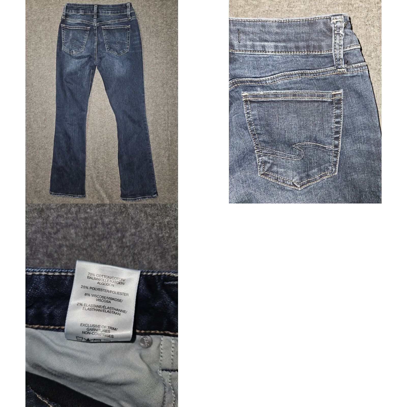 Silver Jeans Co. VINTAGE Silver Jeans Avery Slim Boot Jeans Women's 26/31 Blue Stretch Slim Preppy City 90s Womens Size 26" / US 2 / IT 38 - 8 Thumbnail