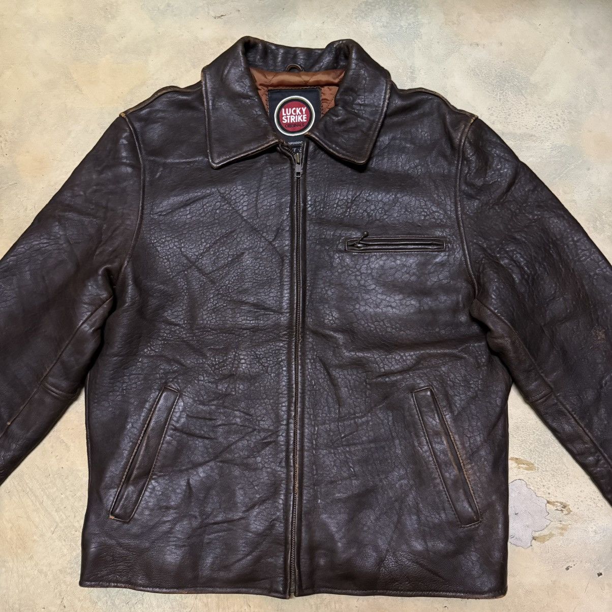 Genuine Leather Vintage Genuine Leather Lucky Strike Jacket Size US L / EU 52-54 / 3 - 3 Thumbnail