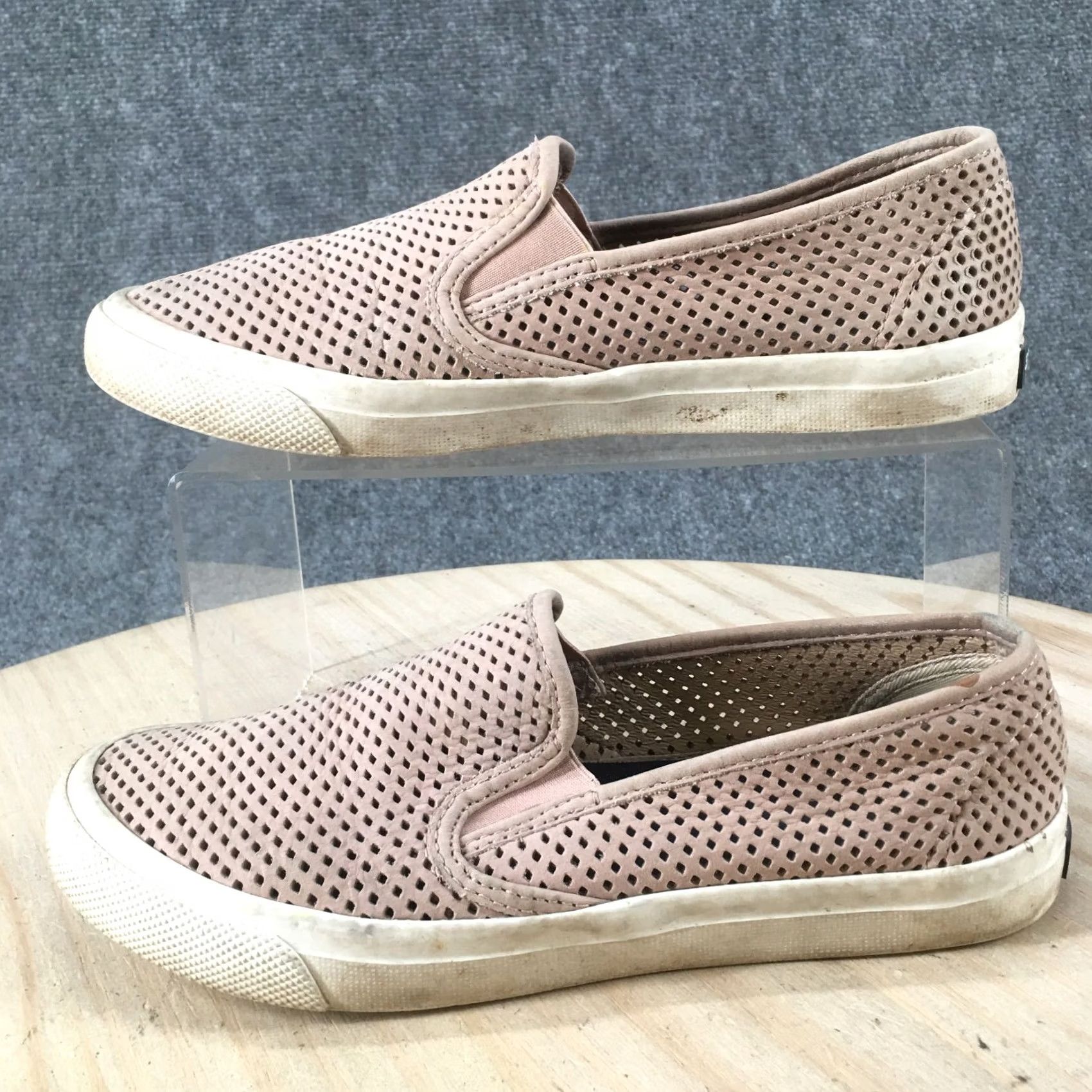Sperry SPERRY Top Sider Shoes Womens 7 M Seaside Perf Slip On Sneakers Beige Comfort Walking Casual Size M / US 6-8 / IT 42-44 - 2 Thumbnail