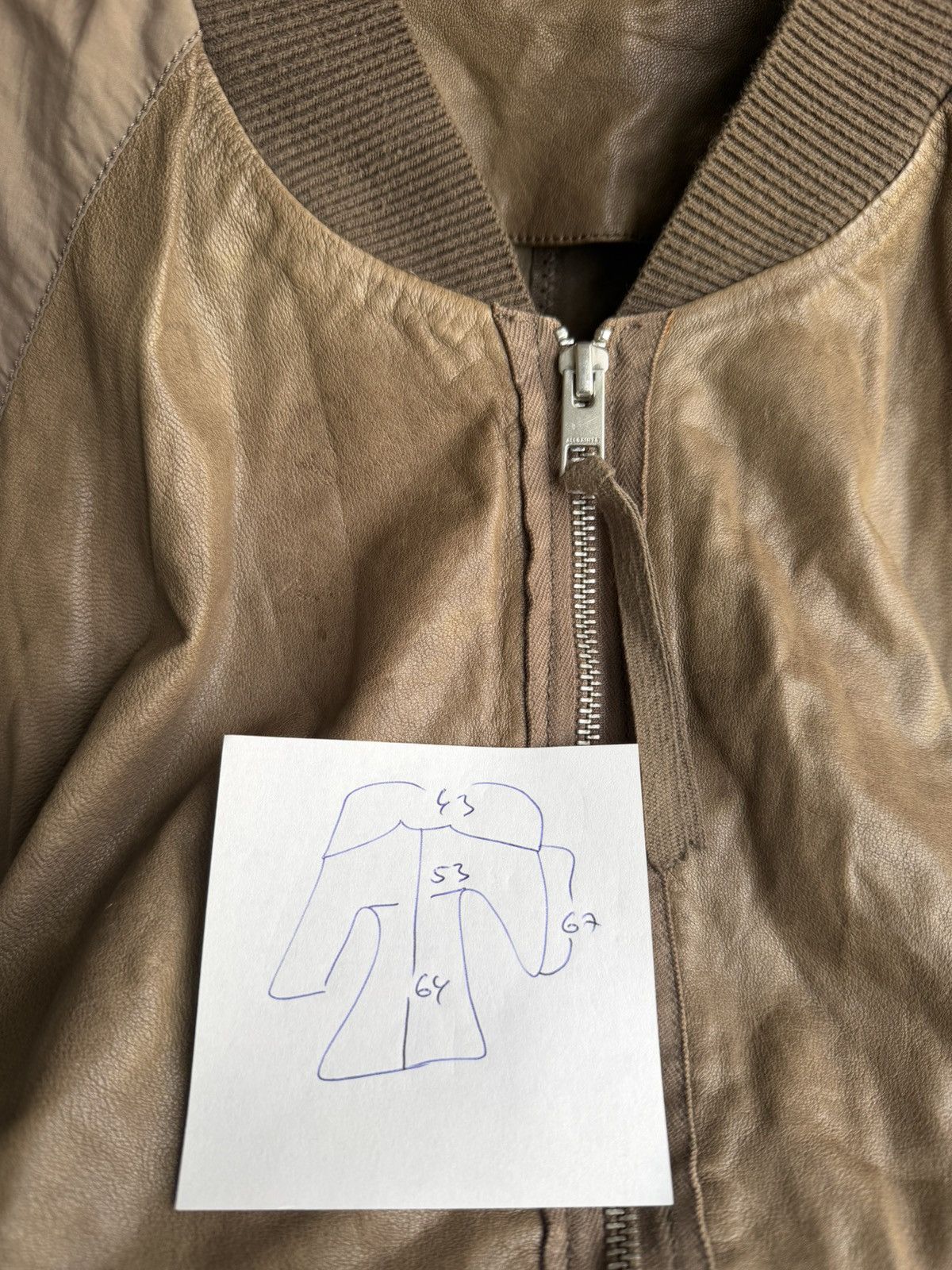 Allsaints ALLSAINTS LAMB LEATHER jacket Nash Bomber Brown men’s size L Size US L / EU 52-54 / 3 - 7 Thumbnail