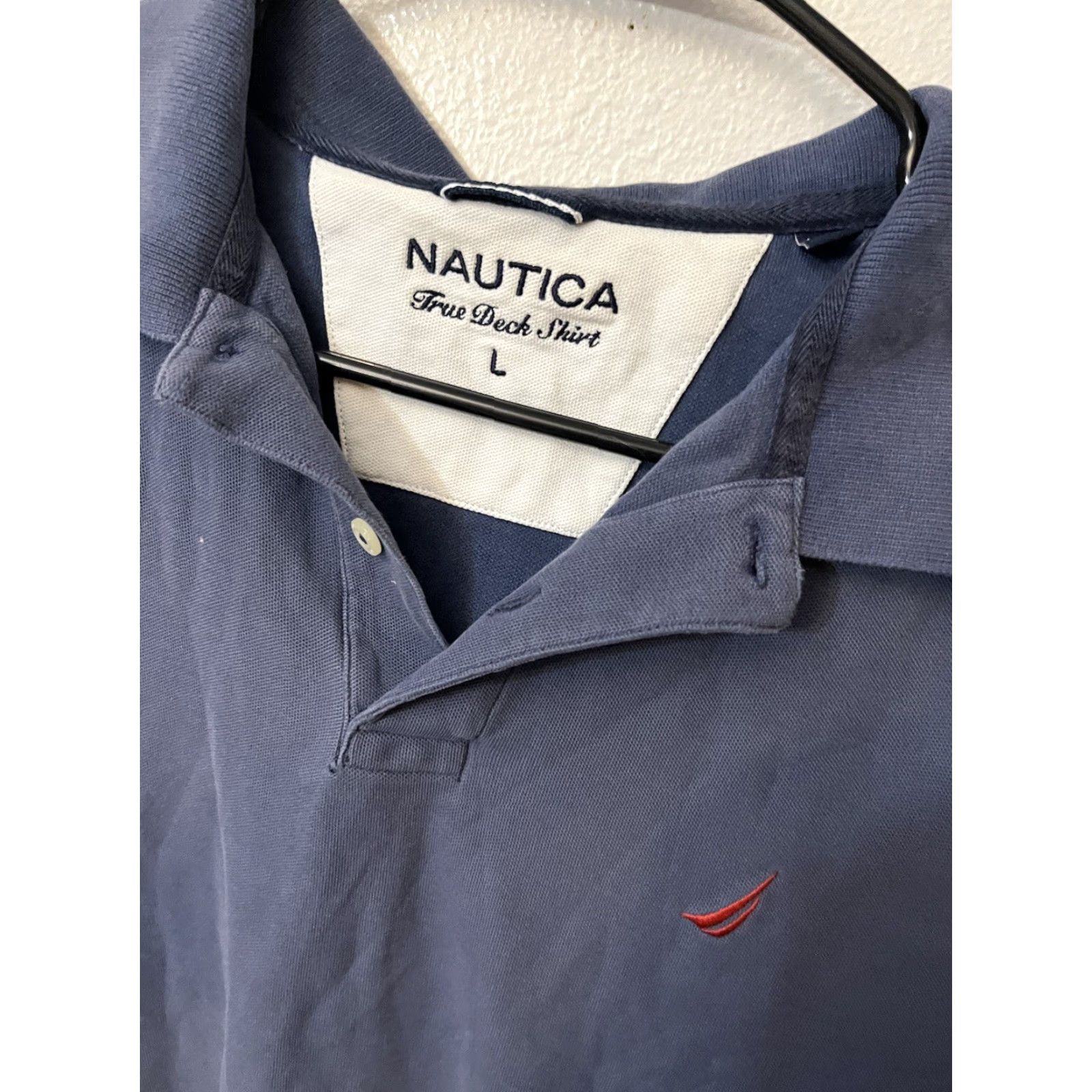 Nautica Nautica Regular Fit Blue Striped Polo Shirt Mens L Short Sleeve Performance Golf Boating Size US L / EU 52-54 / 3 - 3 Thumbnail