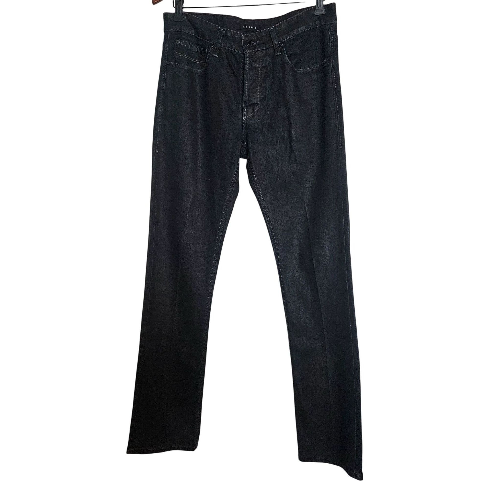 Ted Baker Ted Baker 32R Men Black Denim Jeans Straight Fit Tinned Sard Size US 32 / EU 48 - 2 Thumbnail
