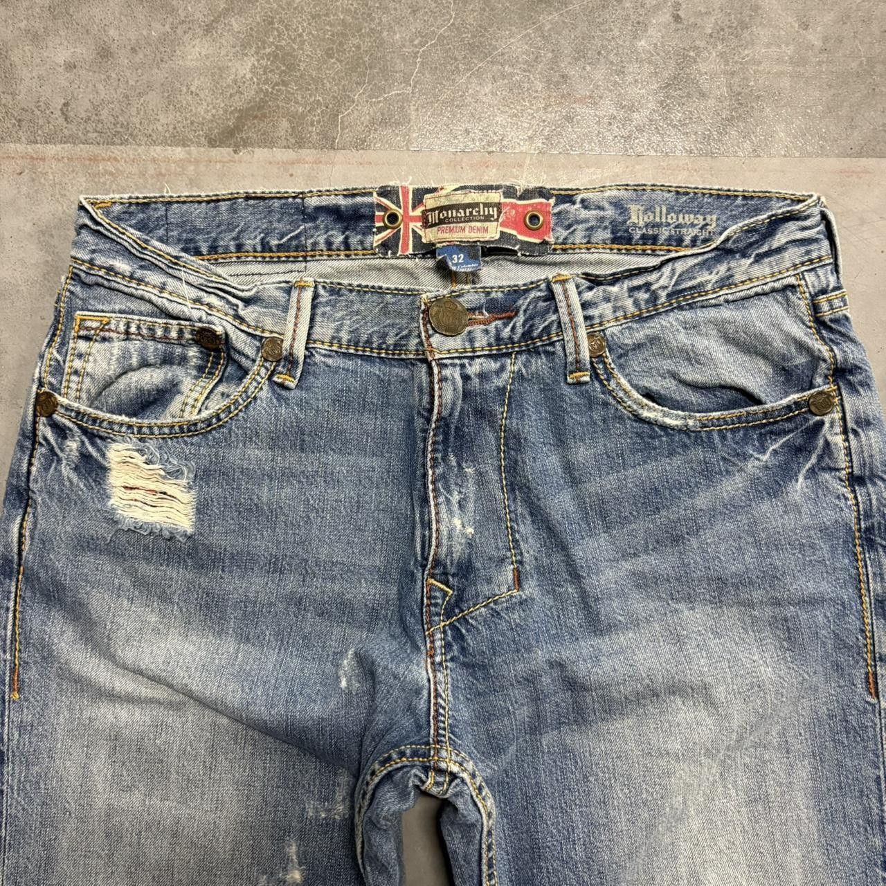 Vintage Vintage Y2K/2000s Baggy Distressed Holloway Monarchy Jeans Size US 32 / EU 48 - 2 Thumbnail