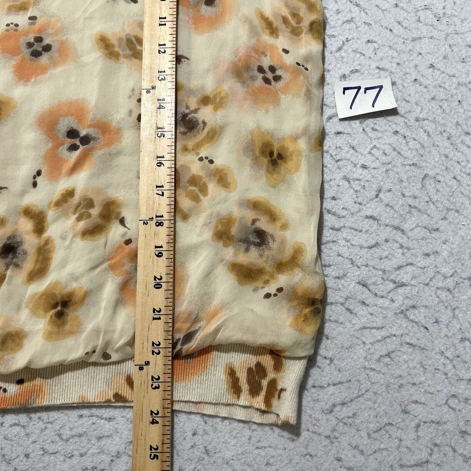 J. Jill J. Jill Silk Overlay Crewneck Sweater Floral Orange Pullover Size XL / US 12-14 / IT 48-50 - 9 Thumbnail