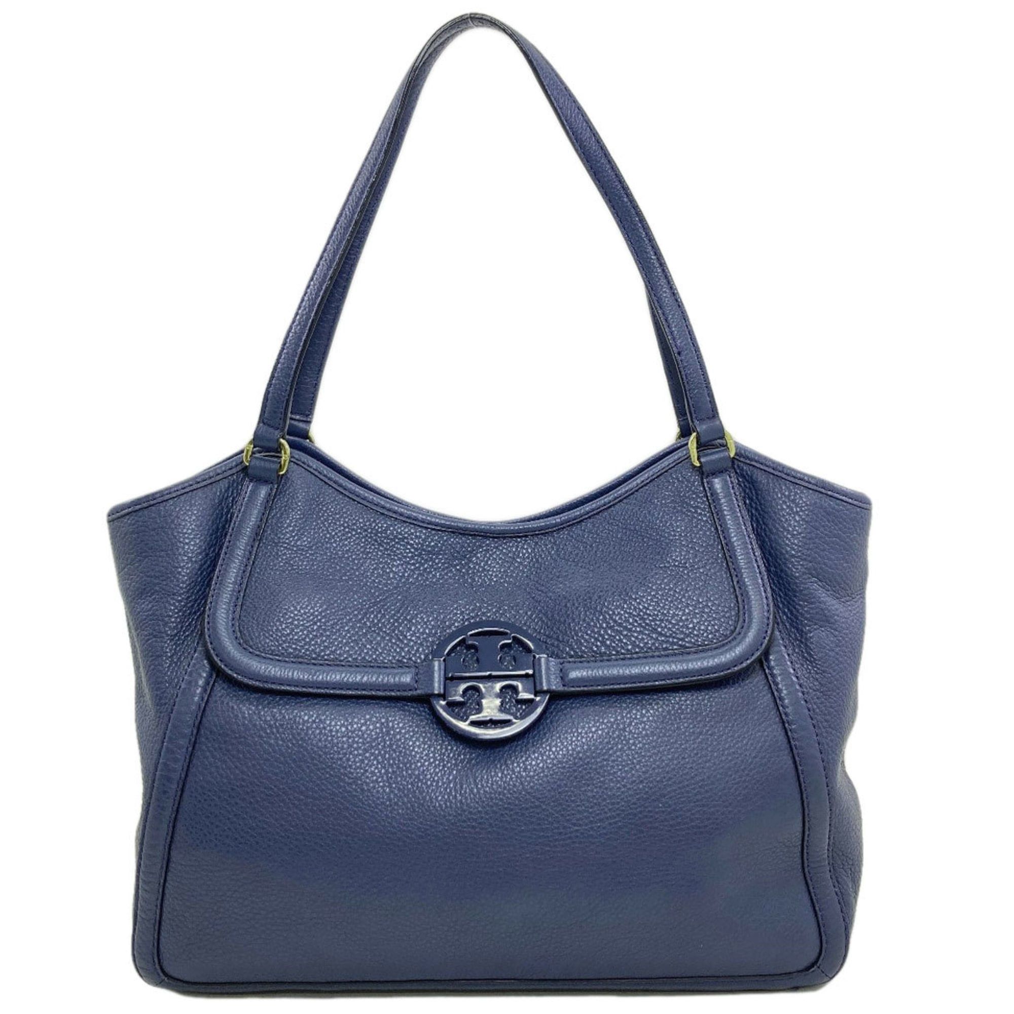 Tory Burch Logo Tote Bag, Leather, Women's in Blue