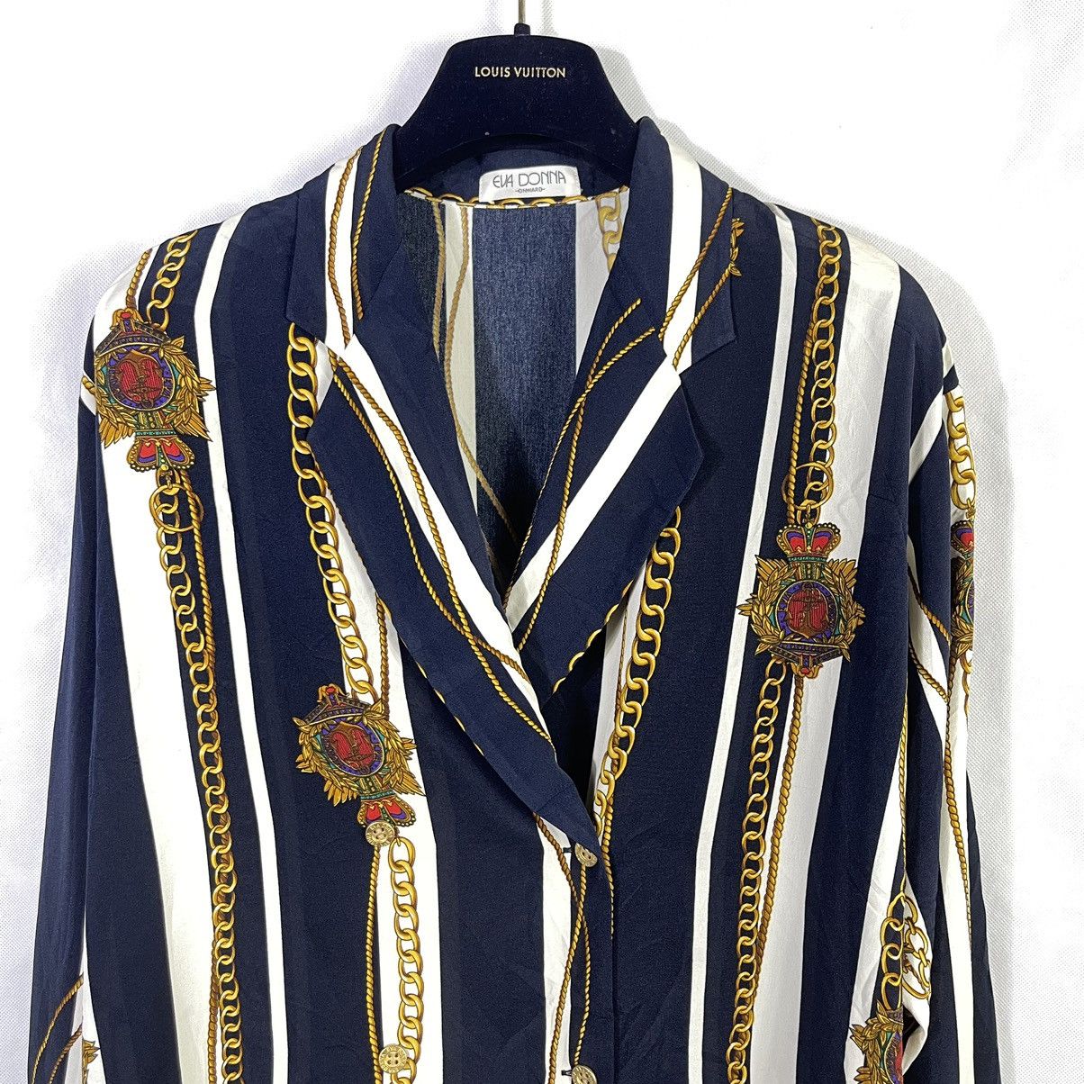 Vintage Vintage Eva Donna Baroque Novelty Chain Stripe Style Blazer Size M / US 6-8 / IT 42-44 - 3 Thumbnail