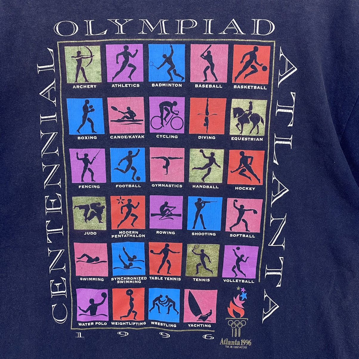 Hanes × USA Olympics × Vintage Vtg 90s OLYMPIC ALTLANTA 1996 Perfectly Sun Faded Top Tees Size US L / EU 52-54 / 3 - 6 Thumbnail