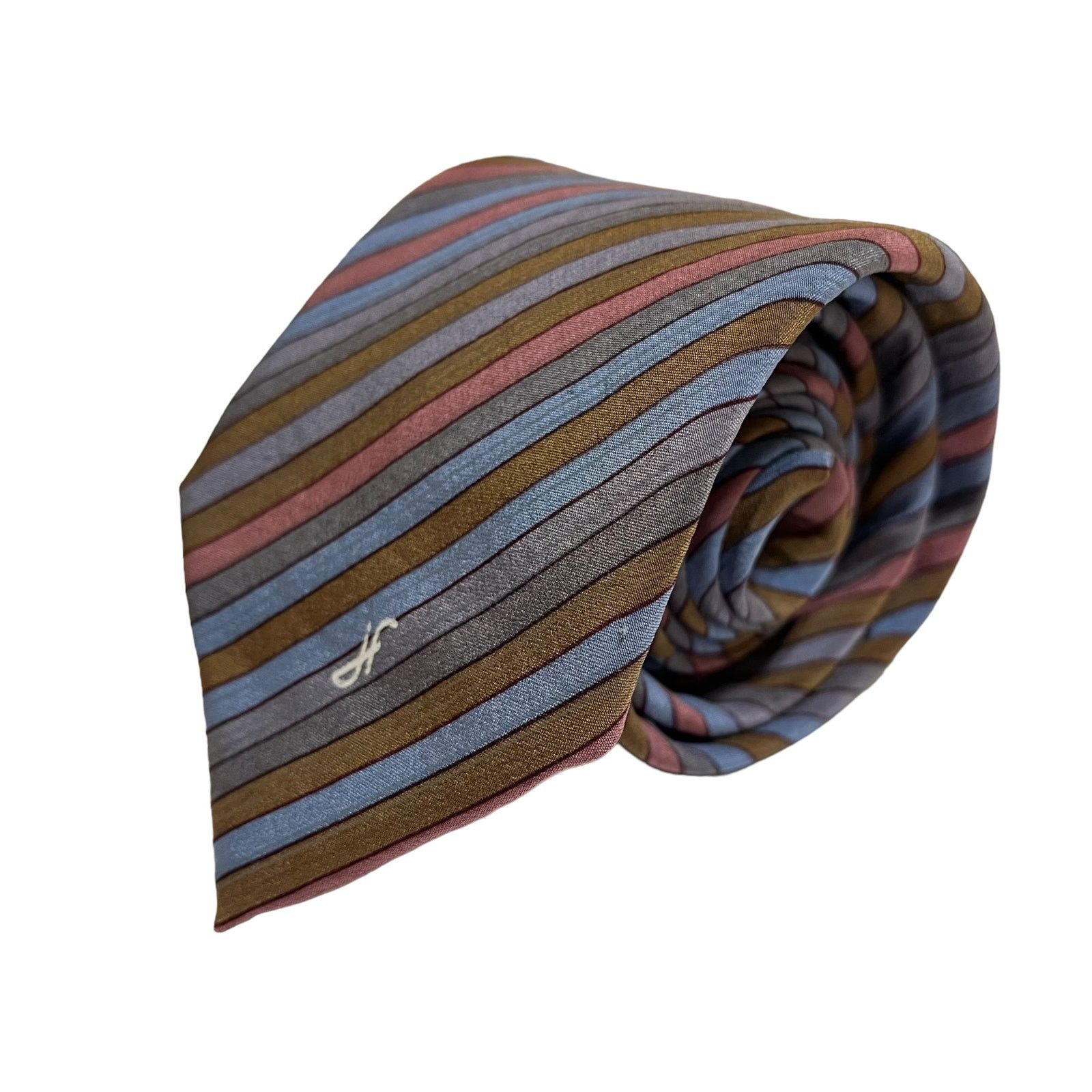 Vintage Jacques Fath Paris Vintage Striped Silk Tie Size ONE SIZE - 1 Thumbnail