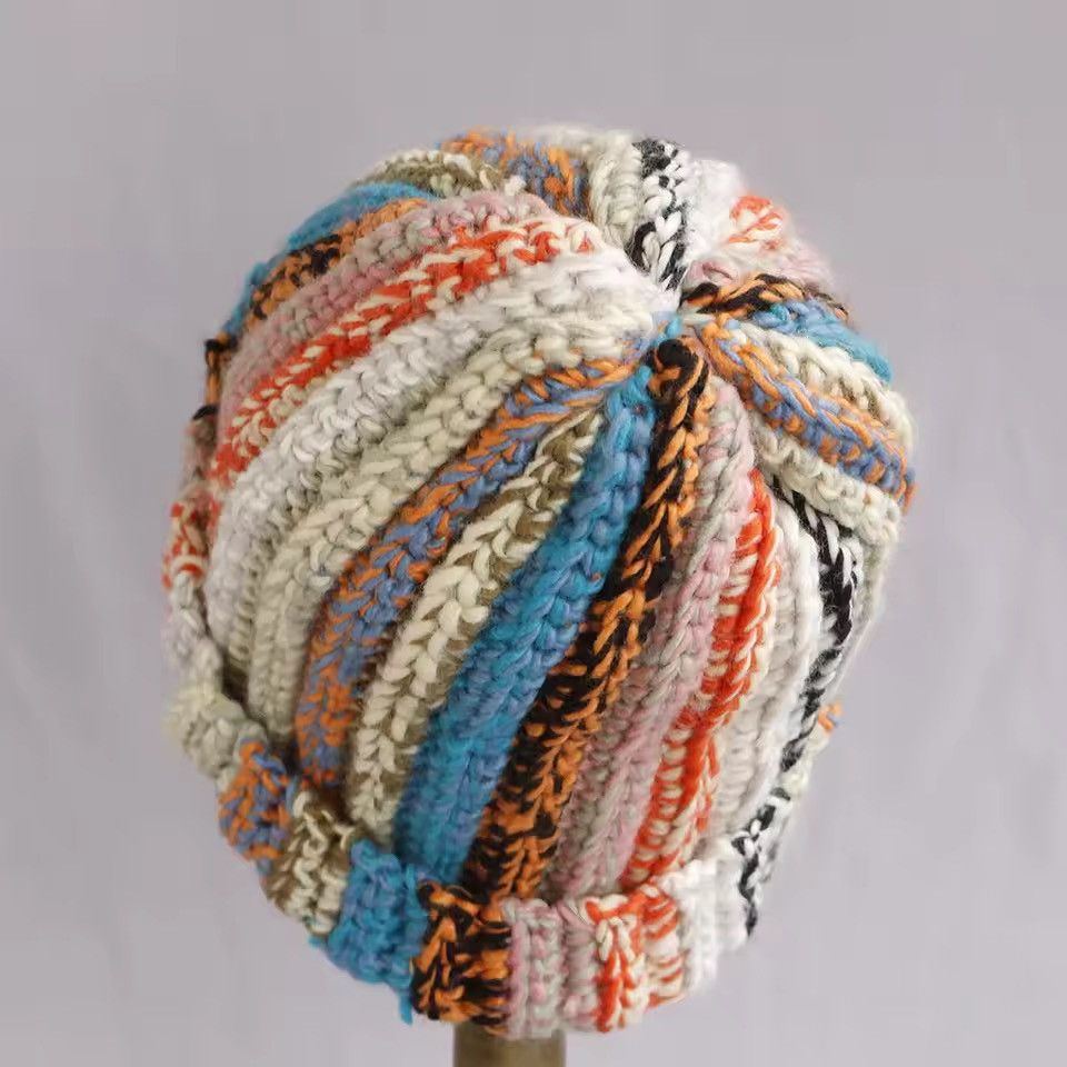 Japanese Brand Thick Knit Stripe Watch Cap – Gorpcore Size ONE SIZE - 3 Thumbnail