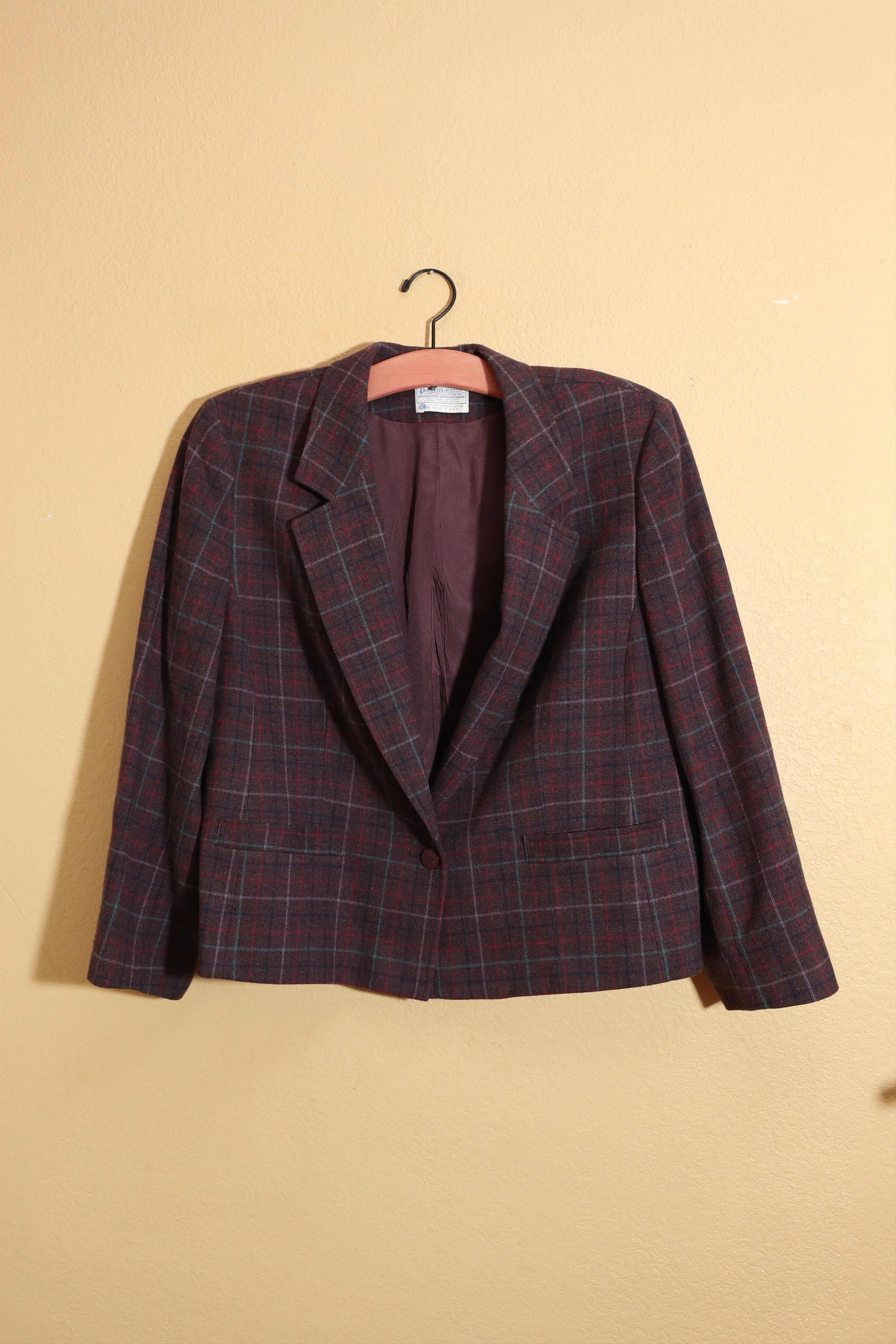 Pendleton Vintage Pendelton Plaid Womens Blazer (M) Size M / US 6-8 / IT 42-44 - 1 Thumbnail