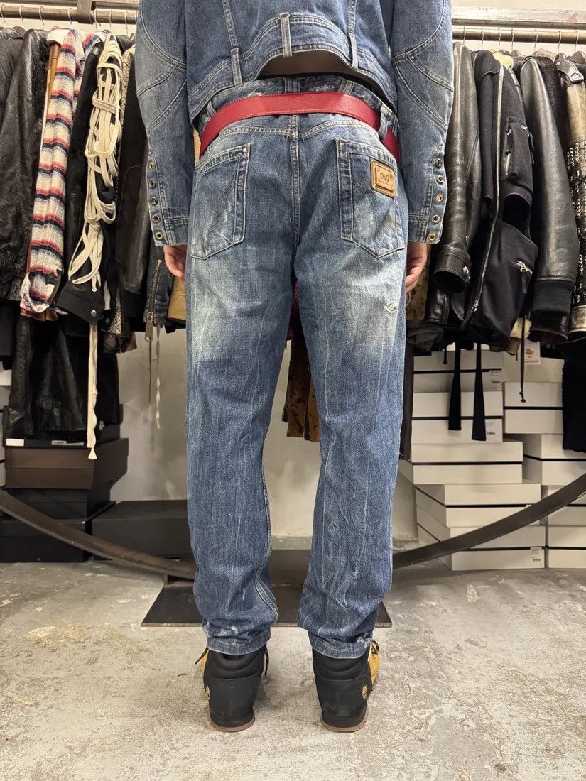 Designer × Dolce & Gabbana × Vintage 2000s Dolce & Gabbana Blue Faded Denim Jeans Size US 38 / EU 54 - 4 Thumbnail