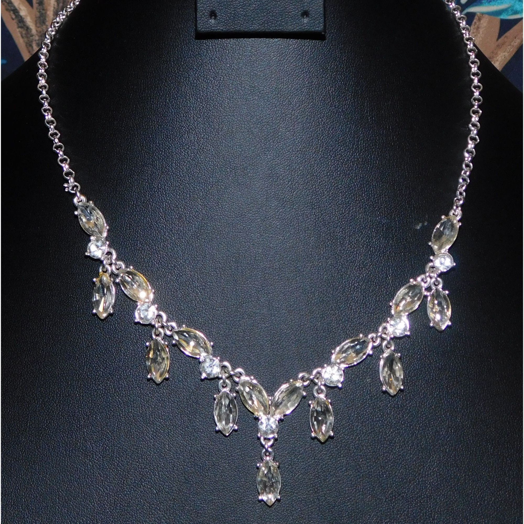 Other Elegant Glam Gemmed Bridal Silver Tone Necklace Size ONE SIZE - 5 Thumbnail