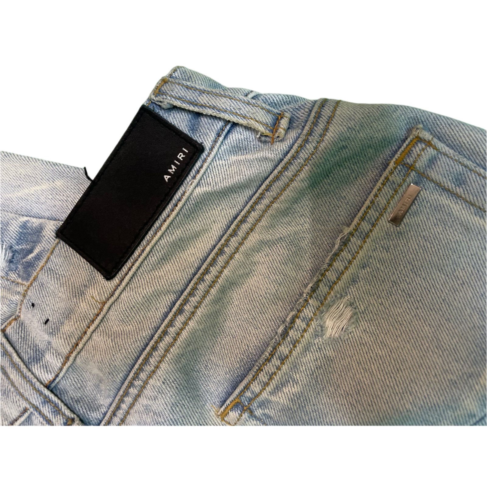 Amiri Amiri Double Knee Distressed Light Wash Blue Jeans Size US 28 / EU 44 - 4 Thumbnail