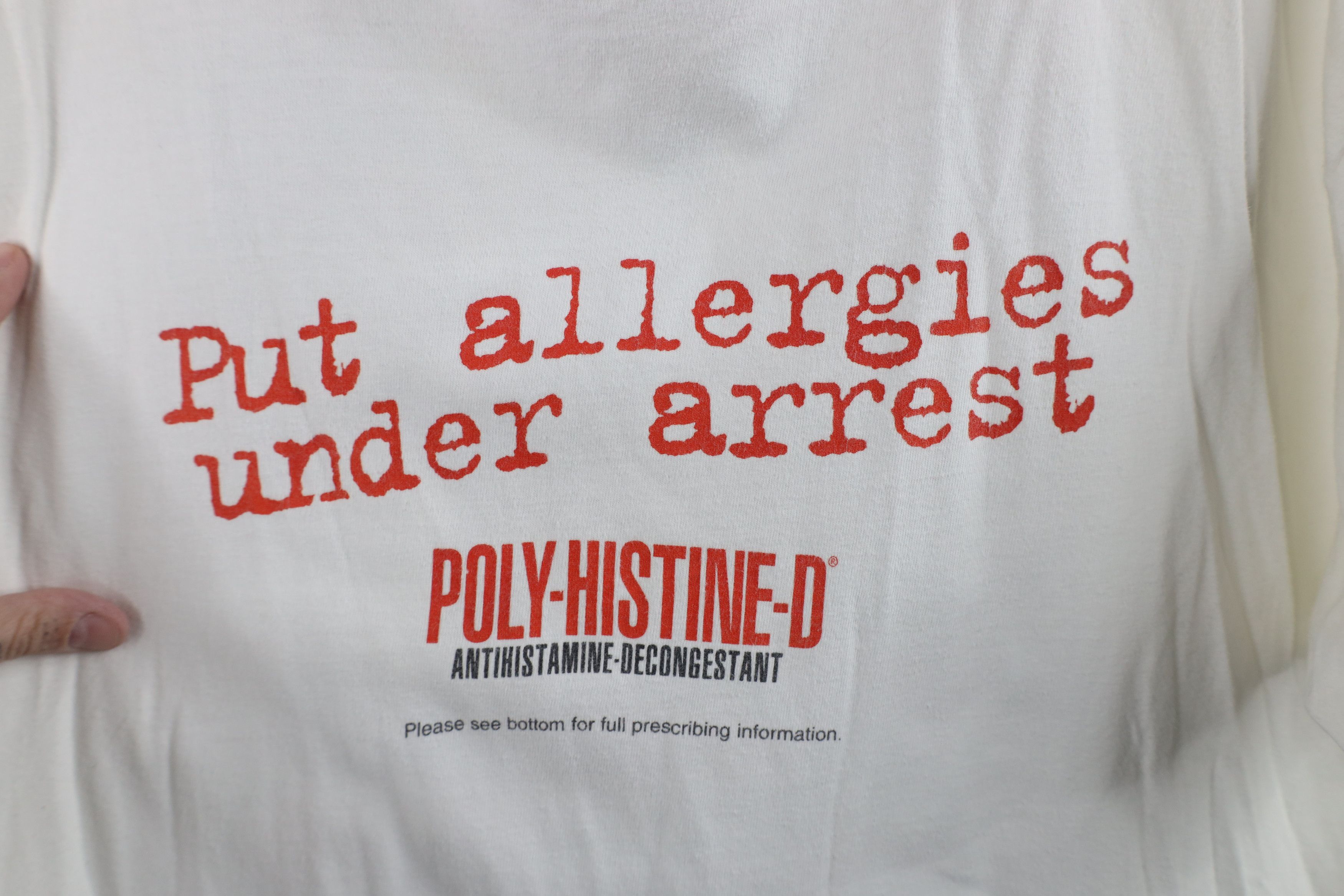 Vintage Vintage 90s Poly Histine D Antihistamine Cartoon T-Shirt USA Size US XXL / EU 58 / 5 - 4 Thumbnail