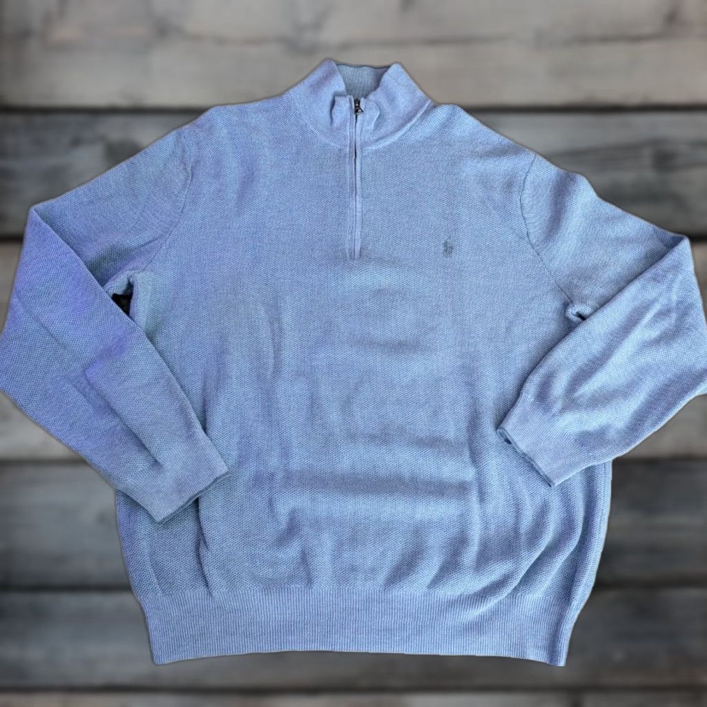 Polo Ralph Lauren Polo Ralph Lauren Quarter Zip Pullover Sweater Men's XL Blue Size US XL / EU 56 / 4 - 1 Thumbnail