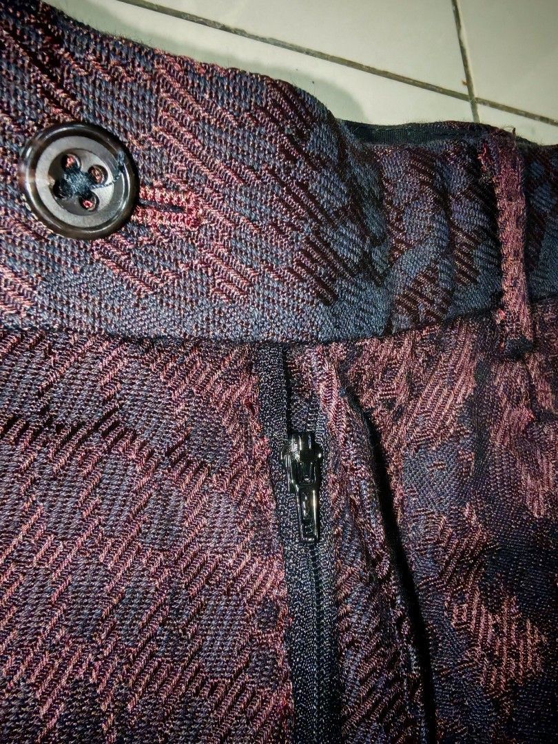 Tornado Mart Tornado Mart Red Typhon Jacquard Flare Pants Size US 30 / EU 46 - 6 Thumbnail