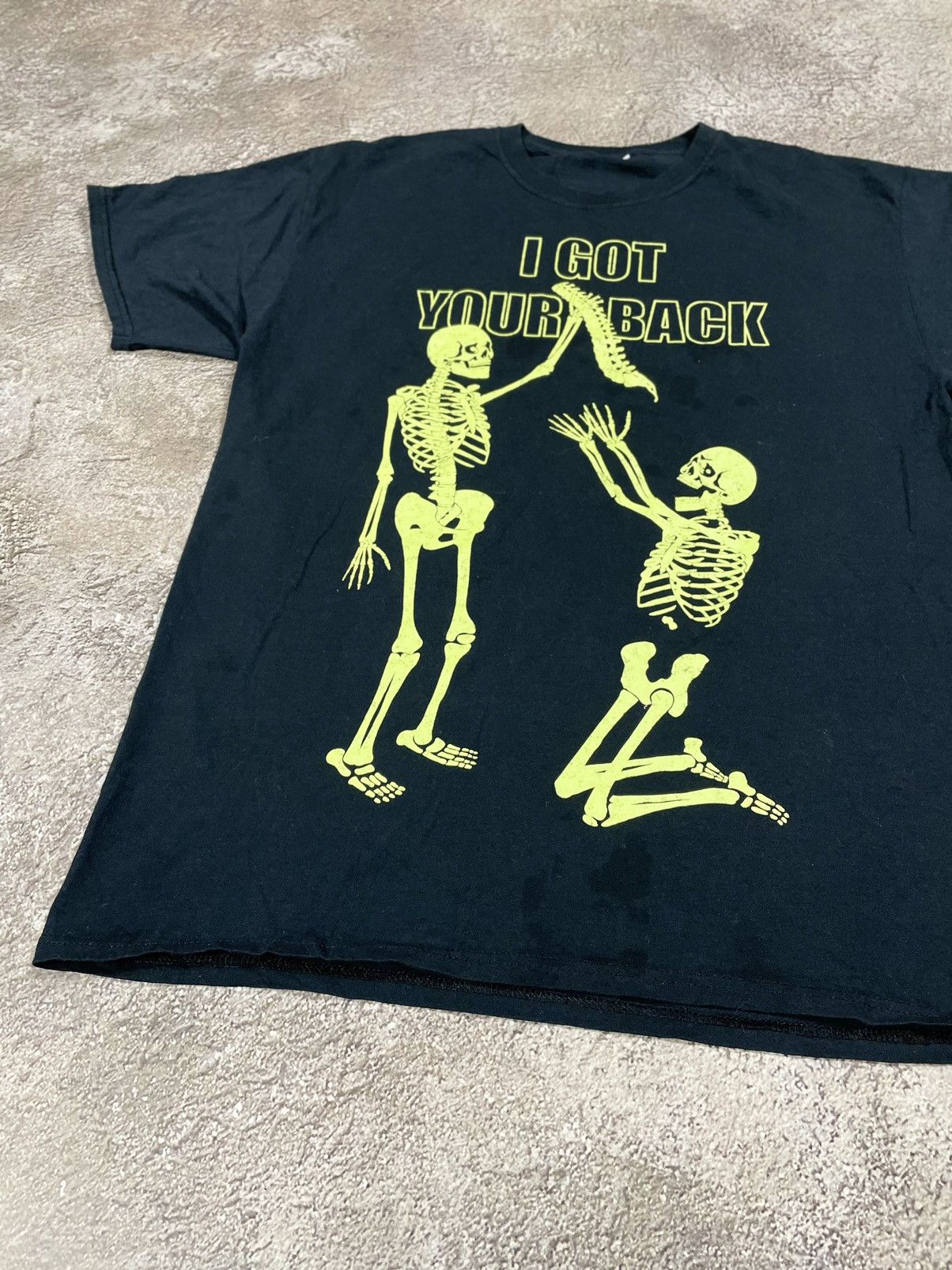 Vintage Vintage Y2K Skeleton Graphic Tee Black Faded Goth Wide Leg M Size US M / EU 48-50 / 2 - 5 Thumbnail