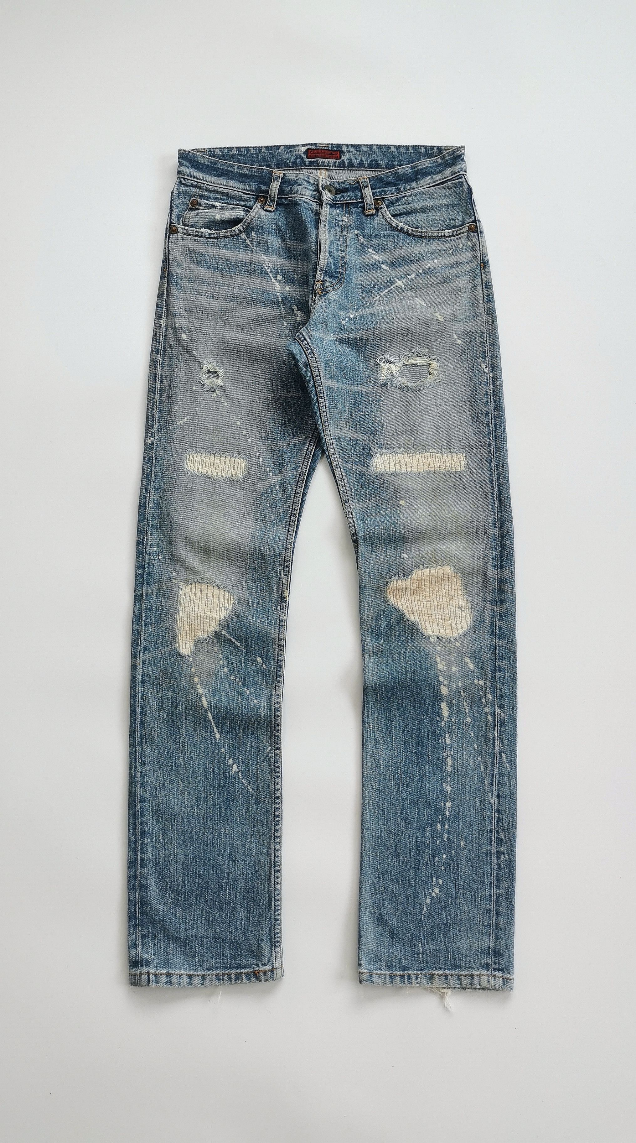 Johnbull vintage johnbull distressed boro denim jeans Size US 30 / EU 46 - 1 Thumbnail