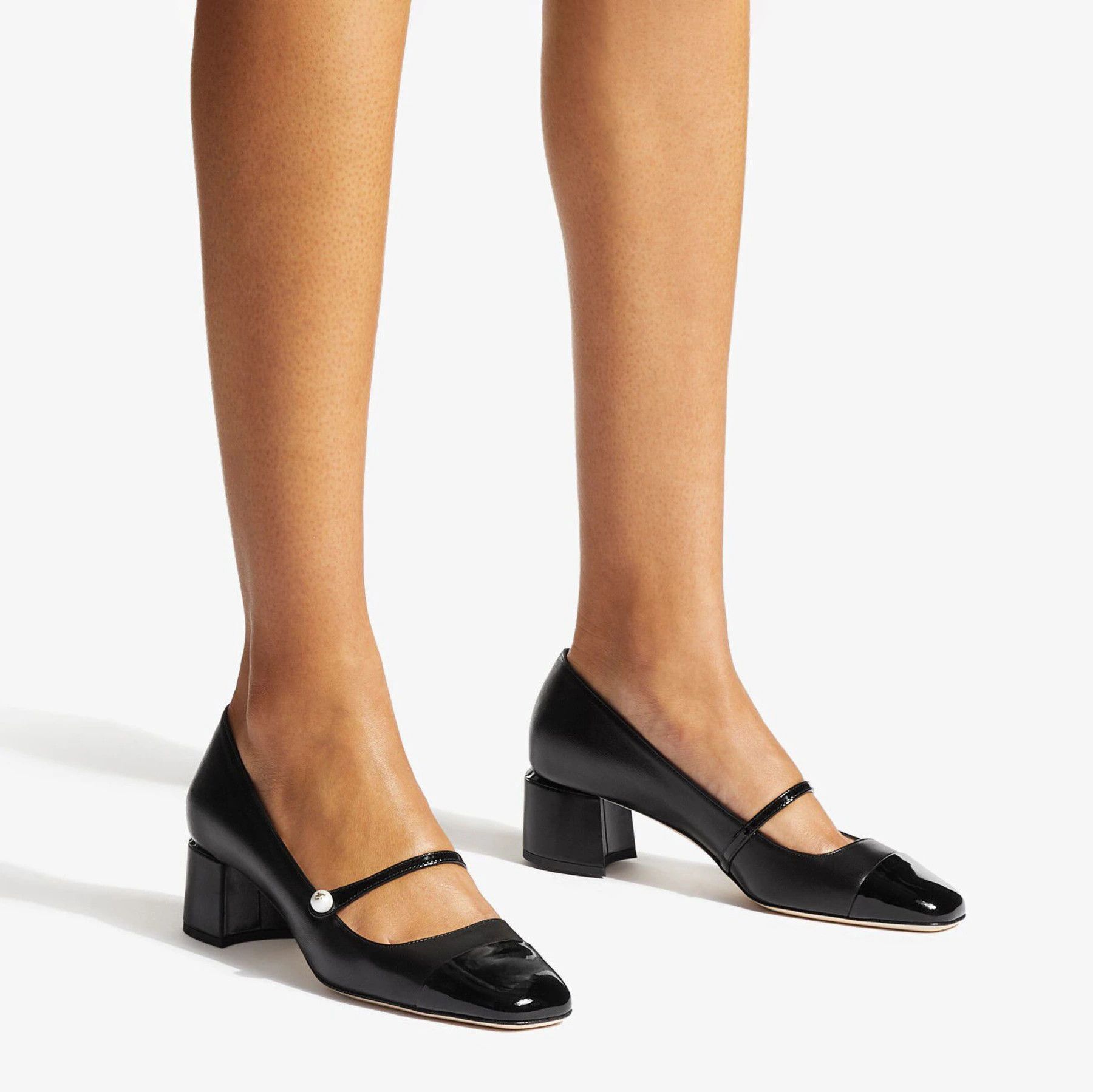 Jimmy Choo o1s22i1n1024 Mary Jane Style Pumps in Black Size US 8 / IT 38 - 2 Thumbnail