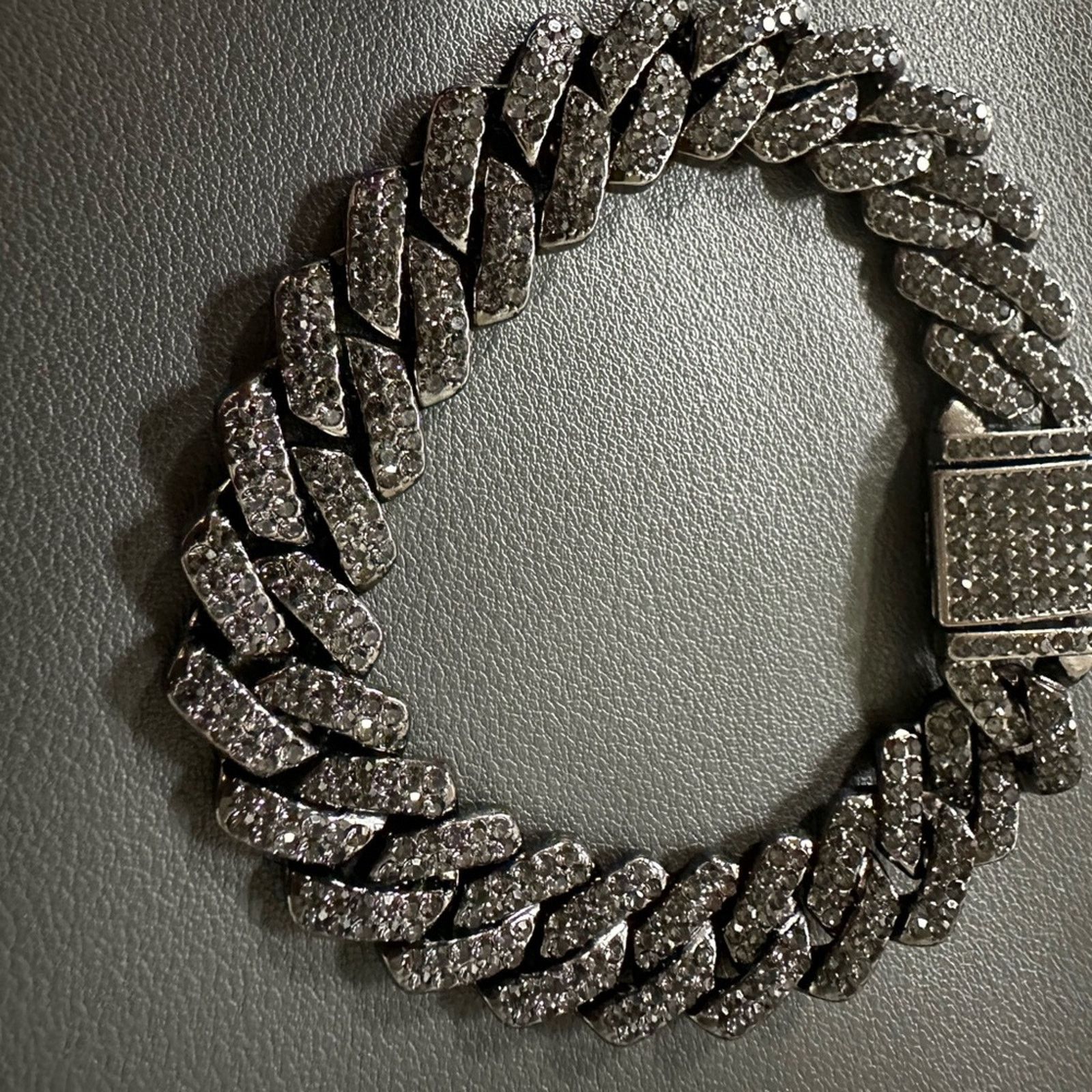 Other Black Miami Cuban Tennis Bracelets 7.9” Size ONE SIZE - 1 Thumbnail