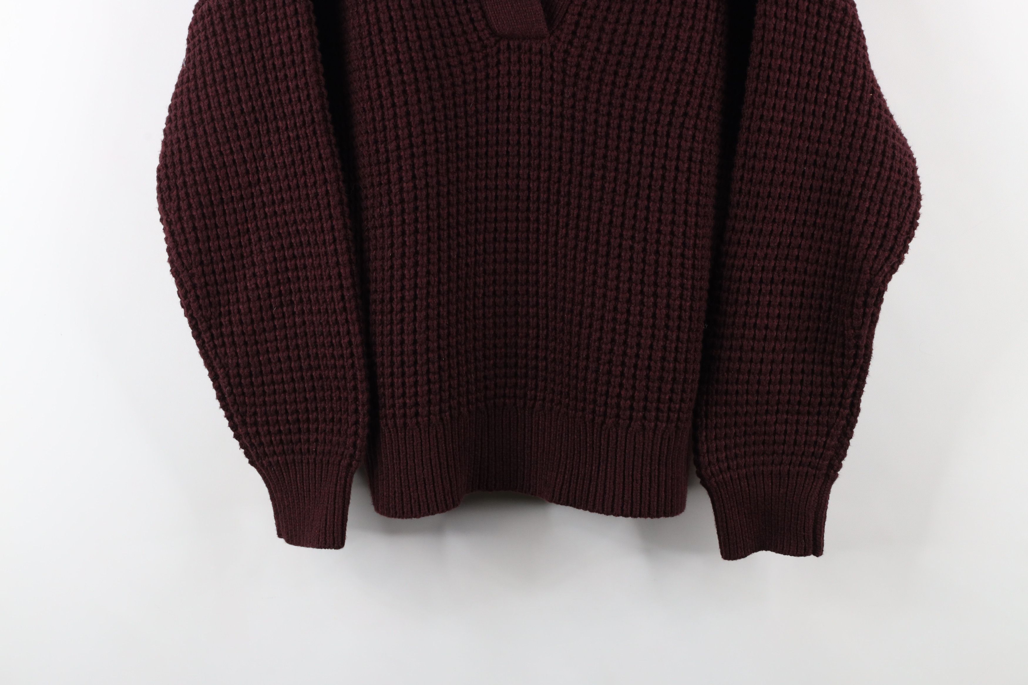 Madewell × Vintage Madewell Textured Thermal Merino Wool Knit Collared Sweater Size M / US 6-8 / IT 42-44 - 3 Thumbnail