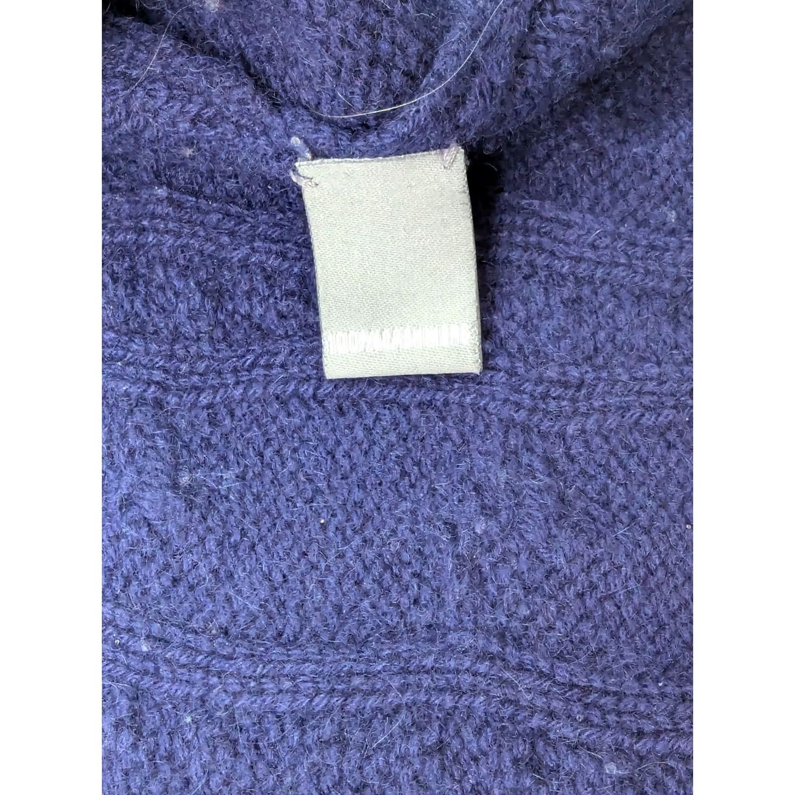 Neiman Marcus Neiman Marcus Cashmere Collection Cable Knit Ribbed Rope V-Neck Women L Blue Sweater Size L / US 10 / IT 46 - 5 Thumbnail