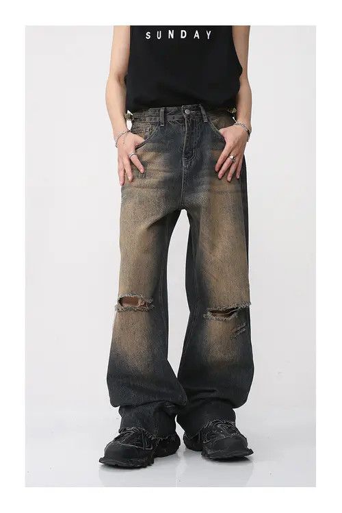 Other Vintage washed distressed raw-edge jeans Size US 32 / EU 48 - 8 Thumbnail