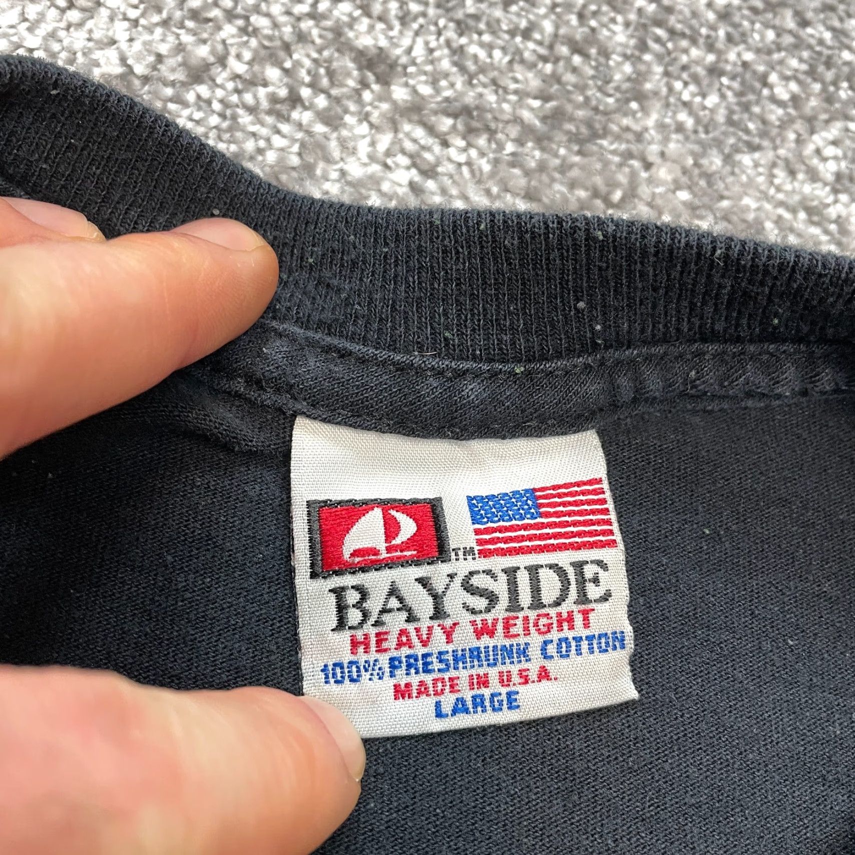 Vintage Bayside Heavyweight Shirt Adult L Black Long Sleeve Cotton Rise Foundation Size US L / EU 52-54 / 3 - 5 Thumbnail