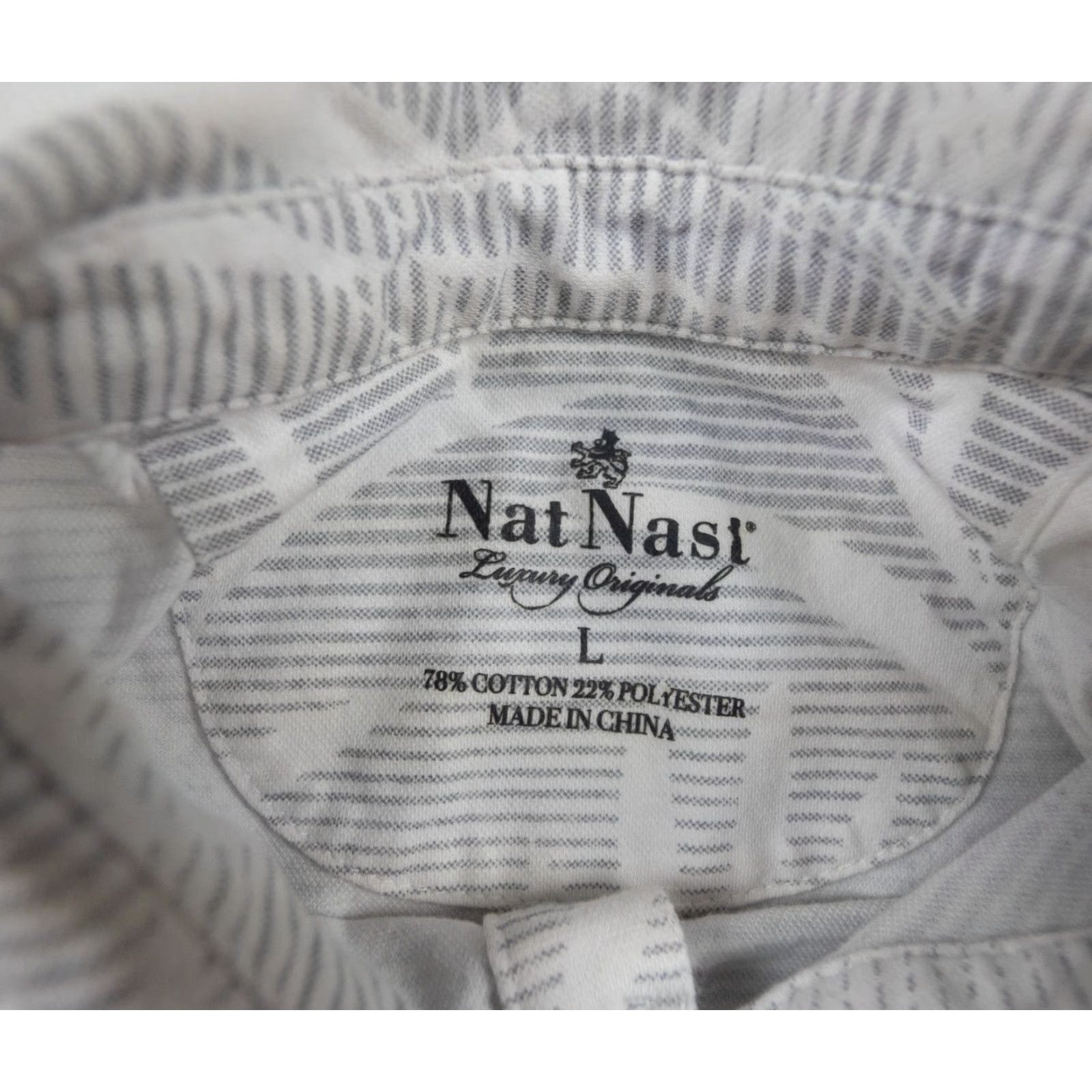 Nat Nast Nat Nast Polo Shirt Mens Large Gray Short Sleeve Collared Striped Casual Size US L / EU 52-54 / 3 - 4 Thumbnail