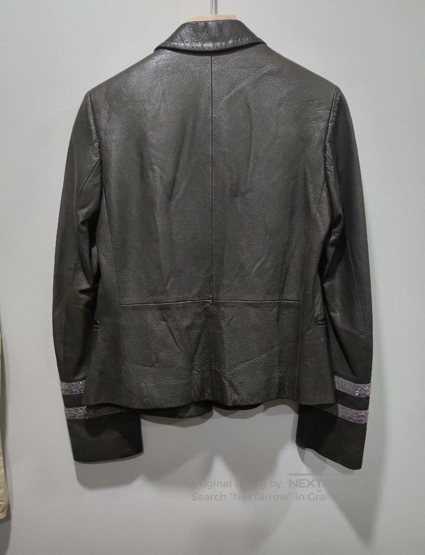 Brunello Cucinelli Beaded Leather Blazer.