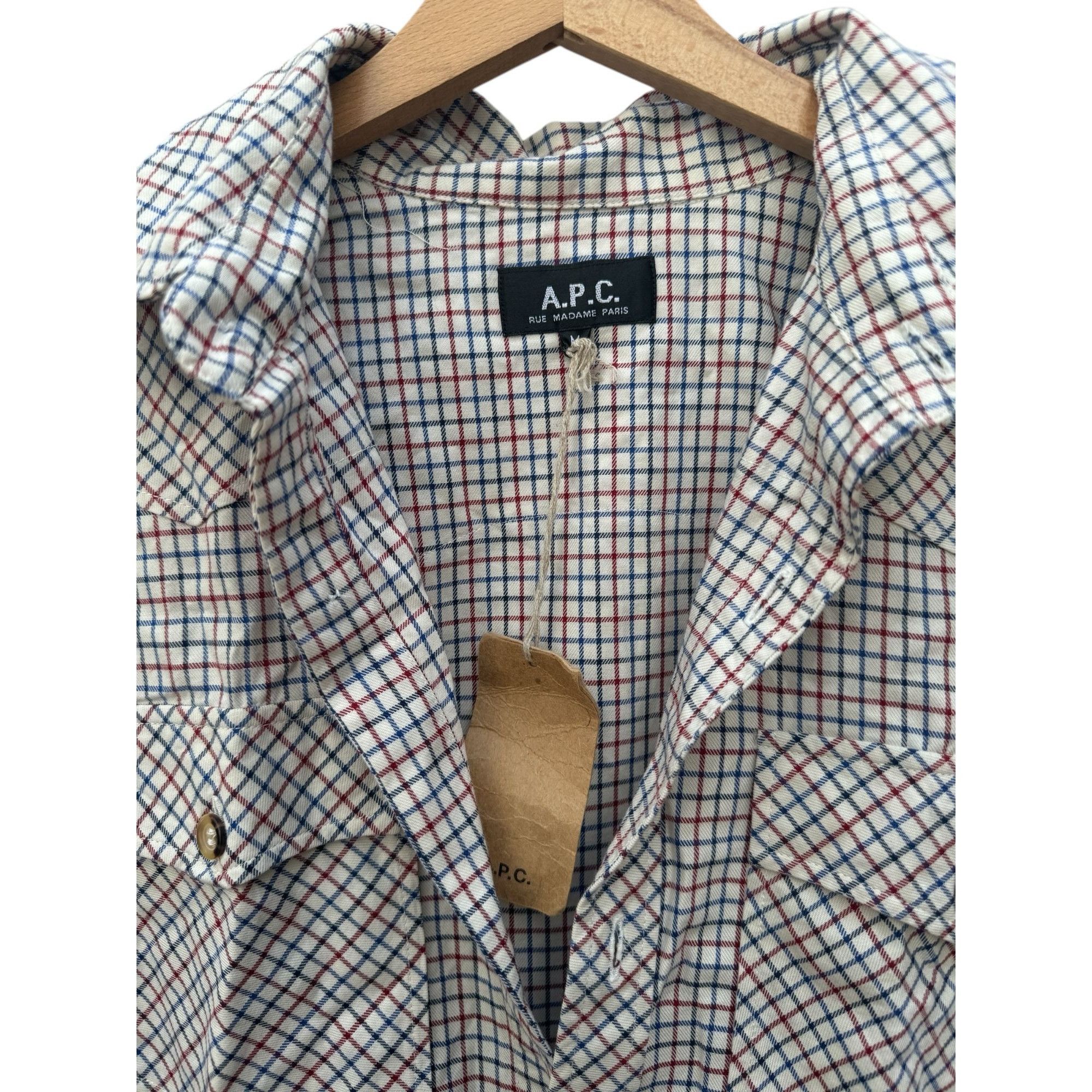 A.P.C. White checkered shirt Size US M / EU 48-50 / 2 - 2 Thumbnail