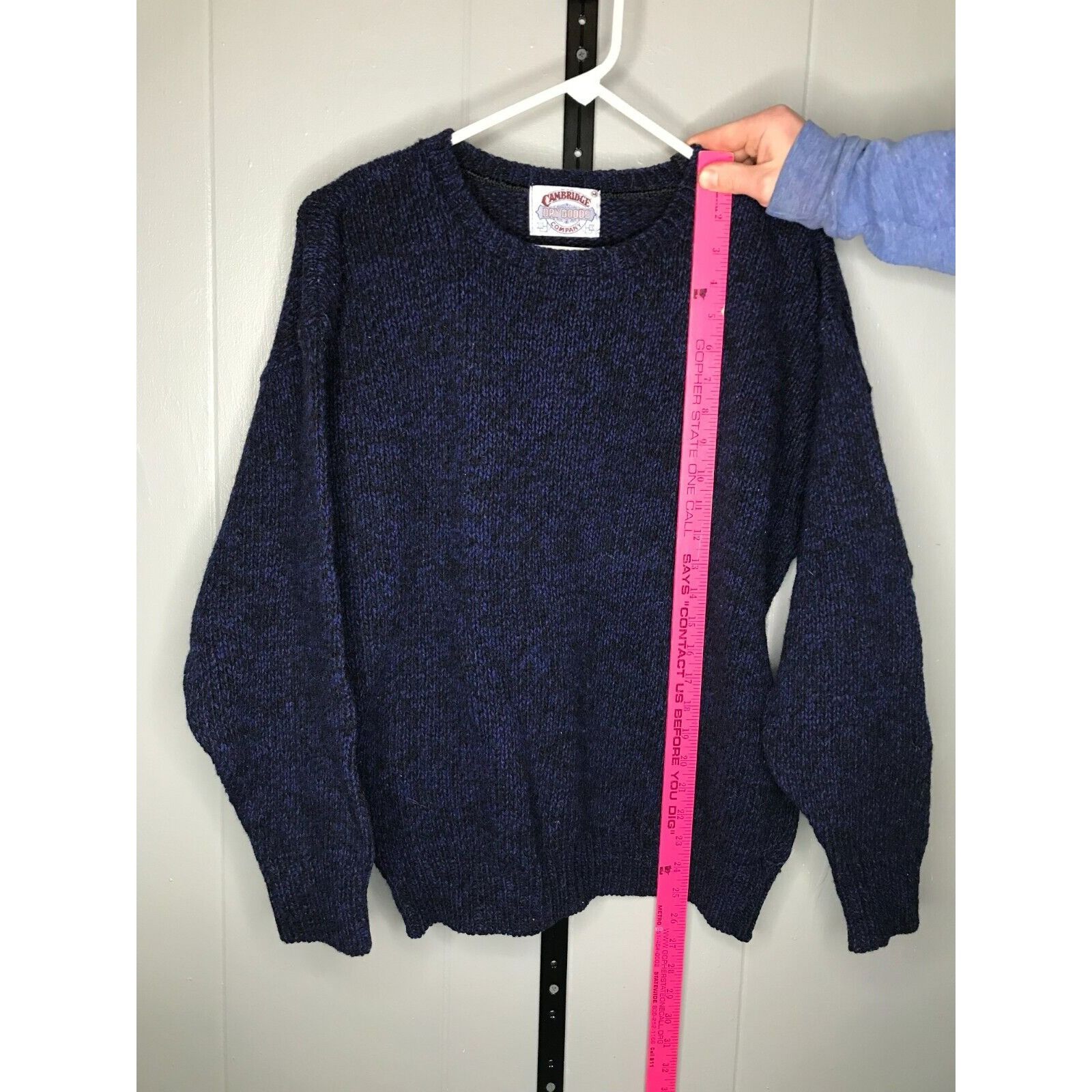 Vintage VTG Cambridge Dry Goods Sweater Women Medium Blue Black Wool Size M / US 6-8 / IT 42-44 - 6 Thumbnail