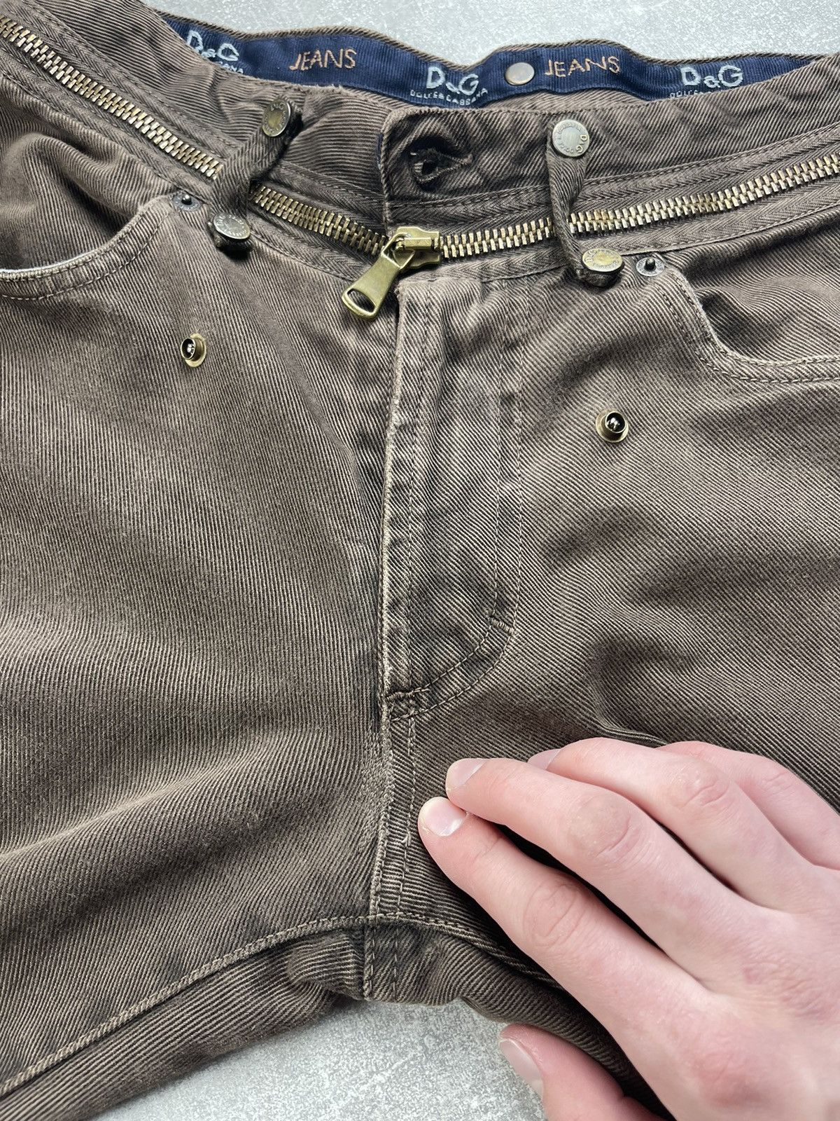 Dolce & Gabbana Dolce&Gabbana Archives 00s Brown Zipers Flared Jeans Size US 32 / EU 48 - 14 Thumbnail