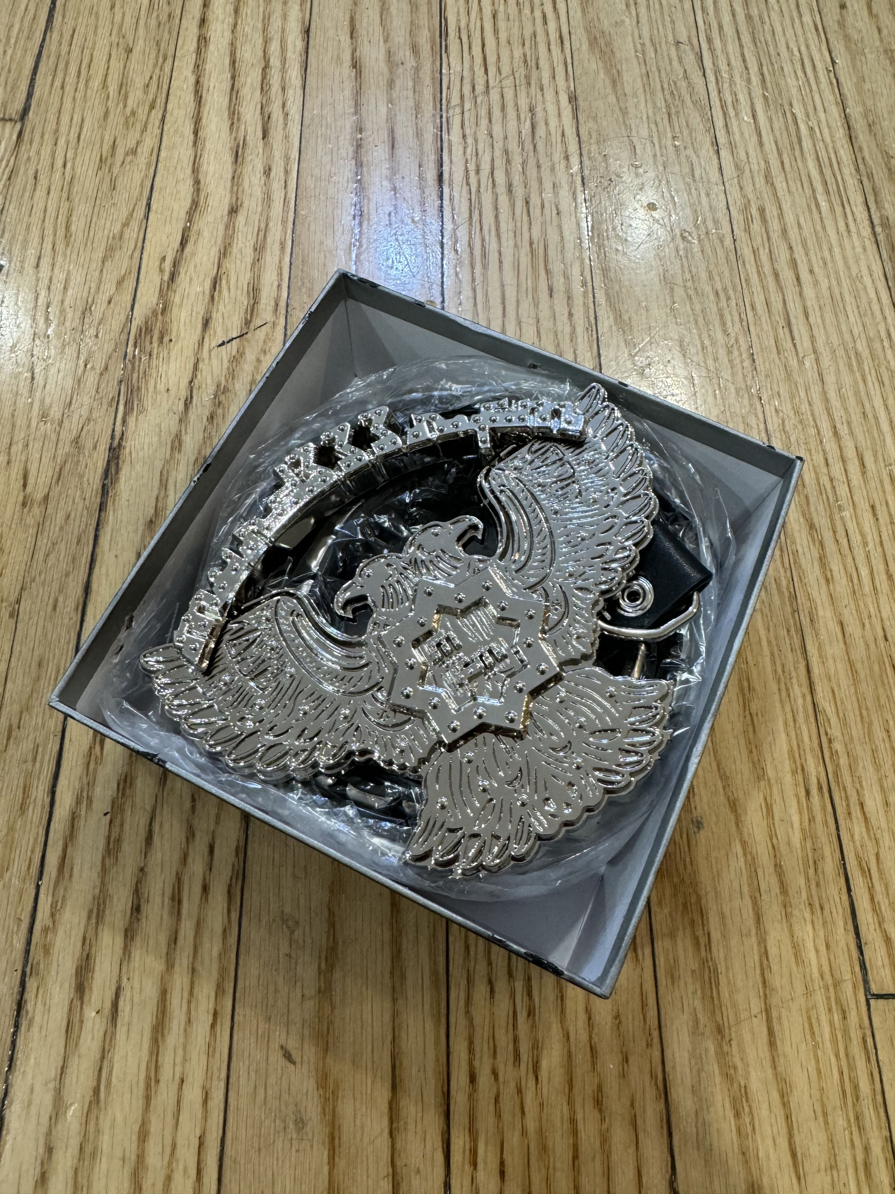 image of Murd333R Fm Stolen Arts Murd333R.fm Collab Belt Silver, Men's (Size 34)