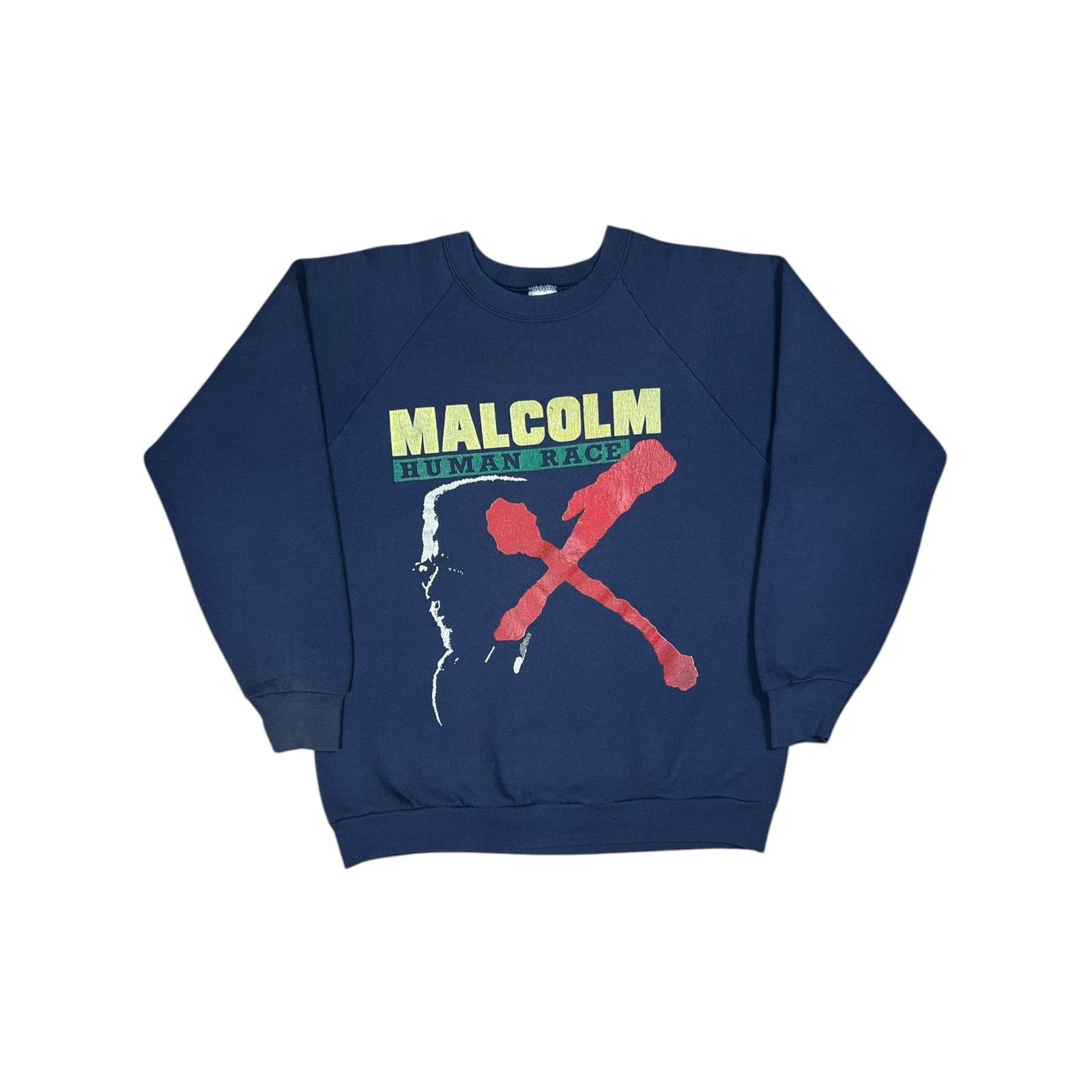 Fruit Of The Loom × Vintage Vintage 80s Malcom X Human Race faded crewneck (M) Size US M / EU 48-50 / 2 - 1 Thumbnail