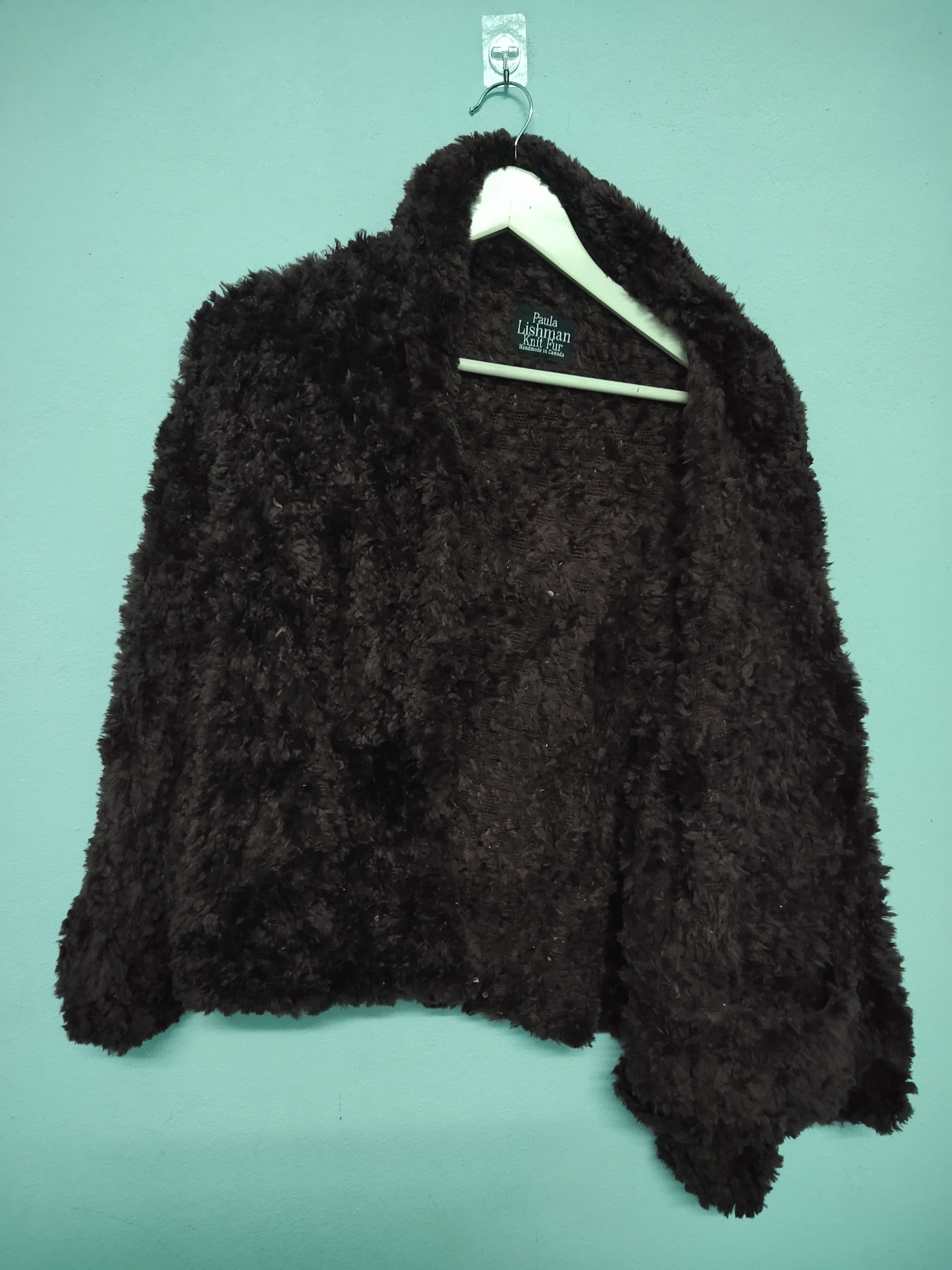 Other Paula Lishman Handmade Knit Fur Jacket Size M / US 6-8 / IT 42-44 - 2 Thumbnail