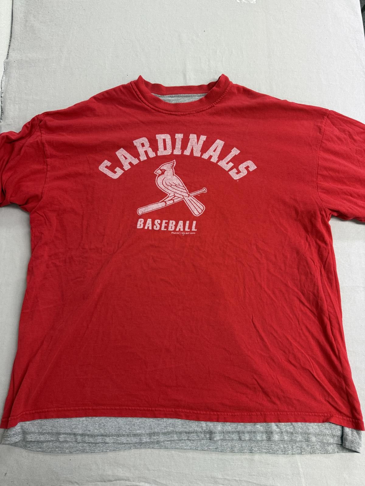 Other Vintage St Louis Cardinals Baseball T-shirt 2000 2 Tees in 1 Size US XXL / EU 58 / 5 - 6 Thumbnail