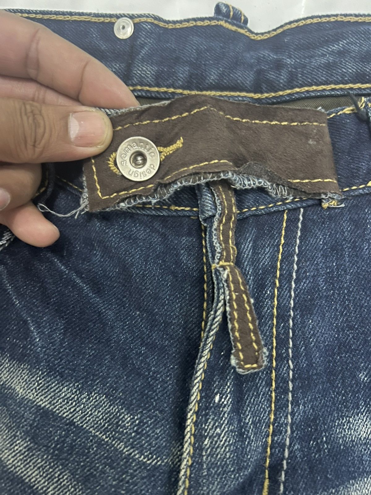 14th Addiction × Japanese Brand × semanticdesign SEMANTIC DESIGN DENIM FLARE JEANS LEATHER TRIMMED Size US 33 - 7 Thumbnail