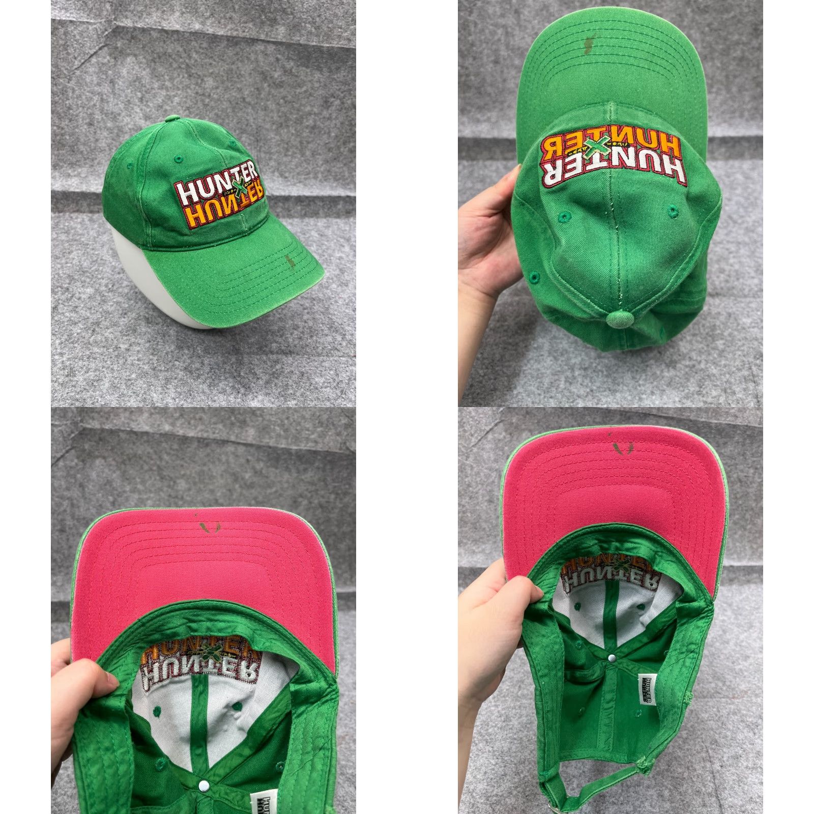Hunter VINTAGE Hunter x Hunter Cap Strap Back Adult One Size Green Cotton Baseball Cap Anime Cap Unisex Mens Womens Cap 90s Concert Theme Size ONE SIZE - 8 Thumbnail