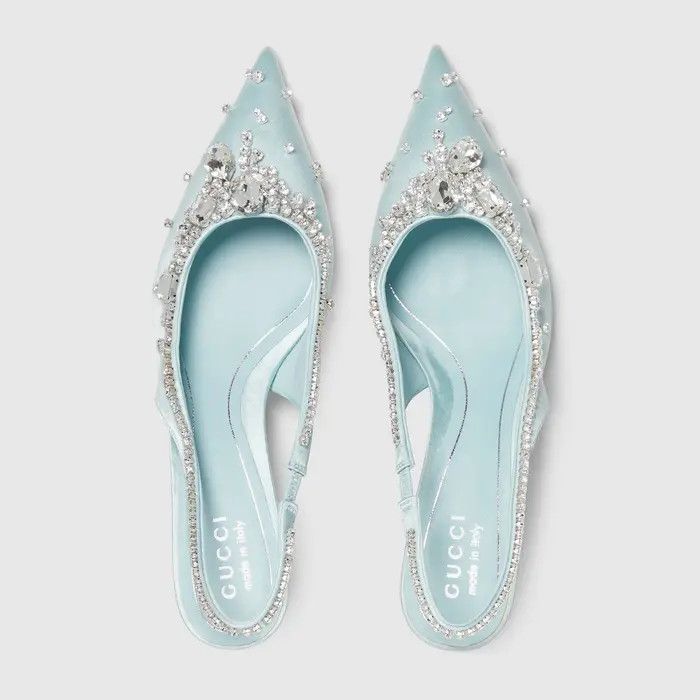 Gucci oc11z0126 Pumps With Crystals in Light Blue Size US 7.5 / IT 37.5 - 5 Thumbnail