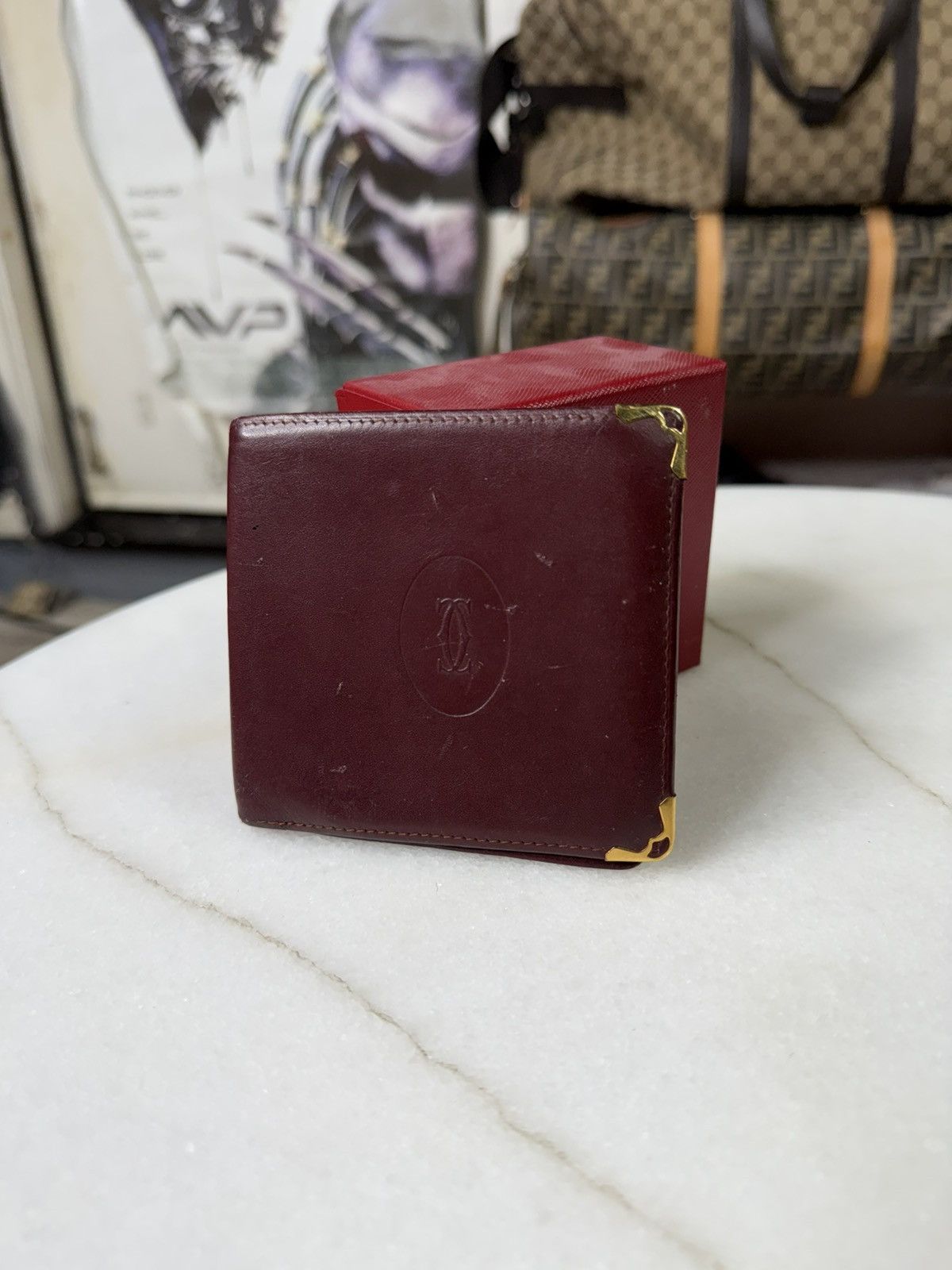 Cartier Cartier Red Wallet Vtg Leather Cartier Bifold Preowned Size ONE SIZE - 1 Thumbnail