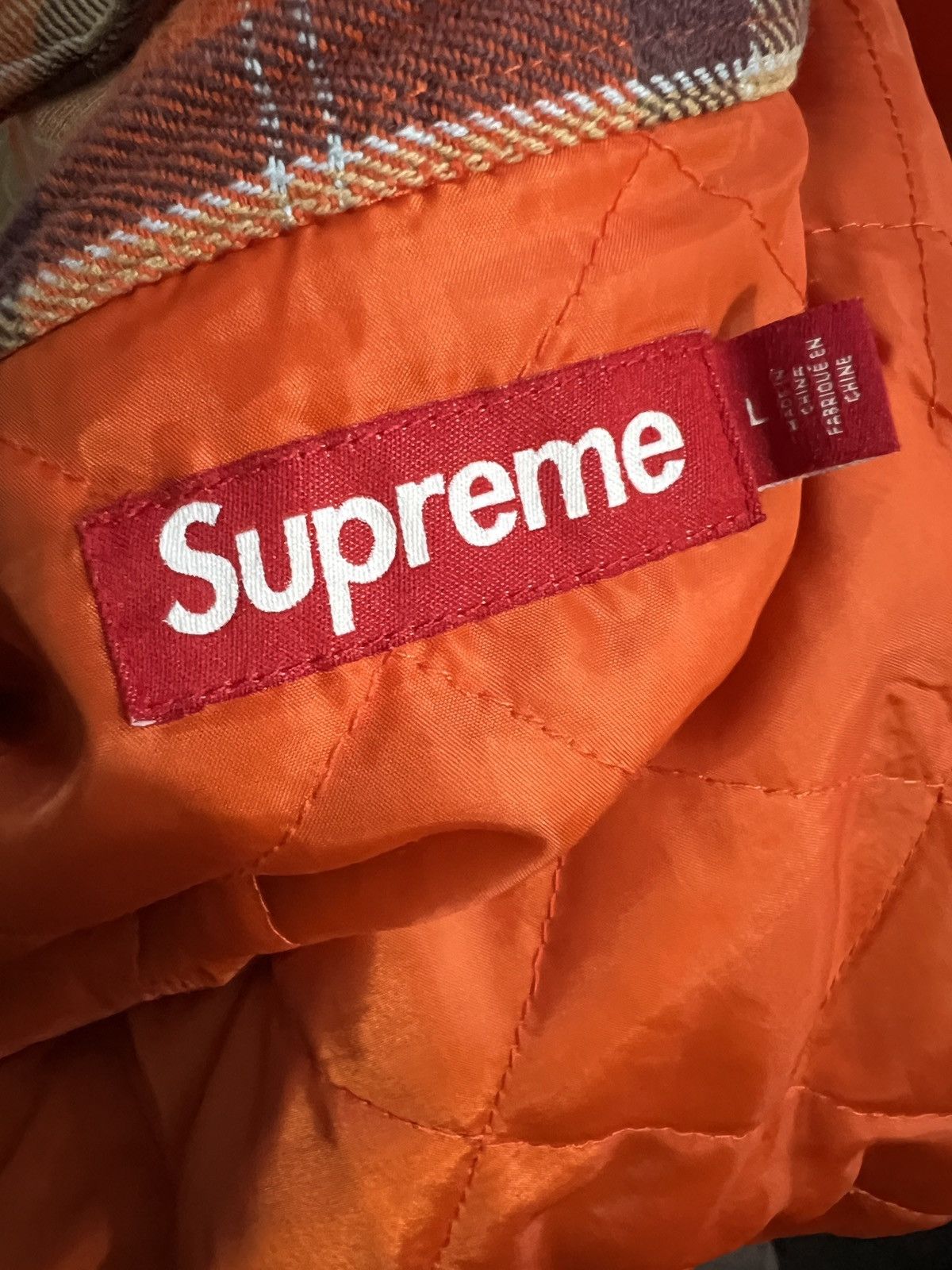 Supreme Supreme Quilted Lined Flannel Orange Large Size US L / EU 52-54 / 3 - 7 Thumbnail