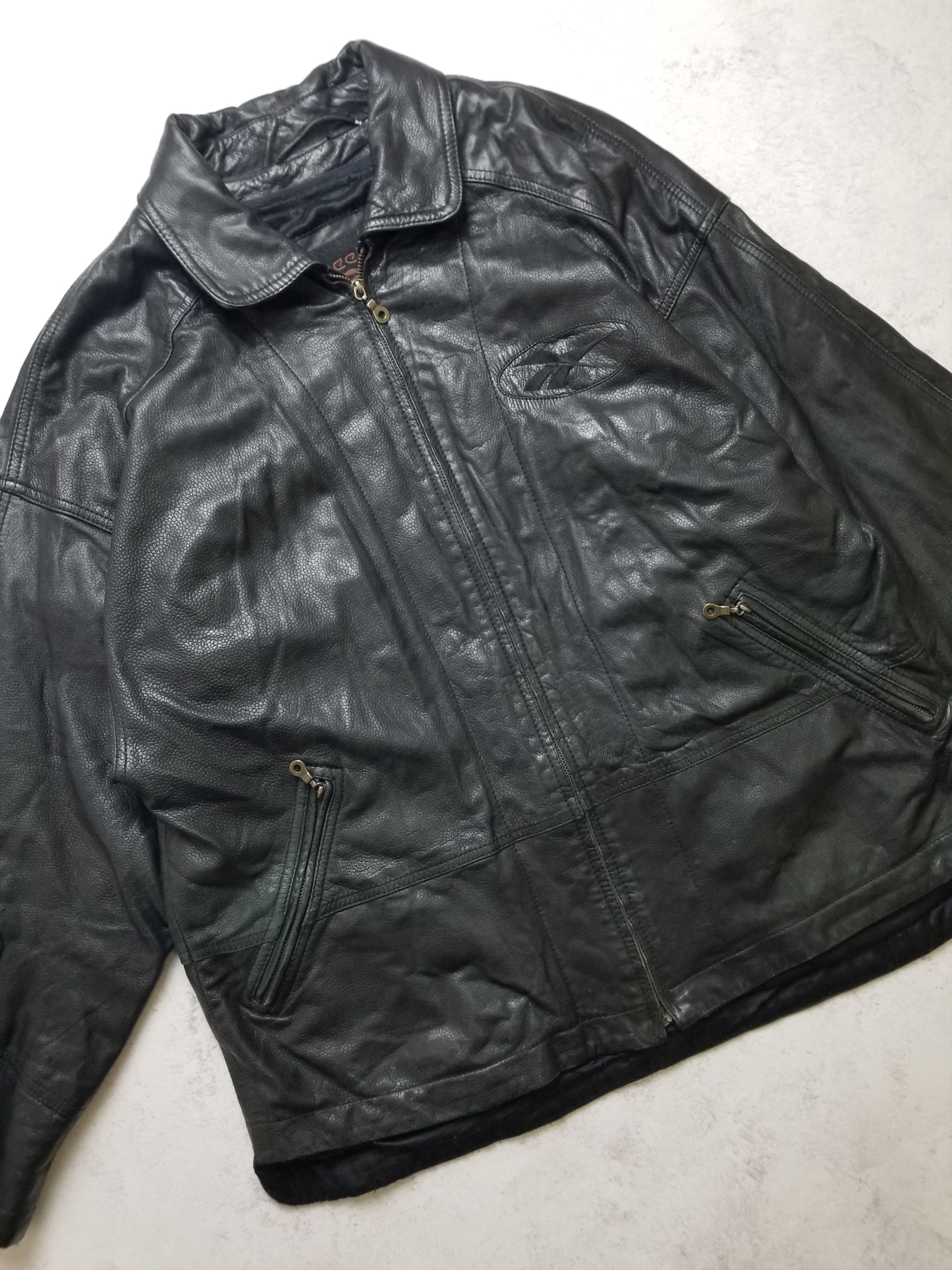 Reebok Vintage Reebok Oiled Lamb Nappa Leather Jacket Men's Size 46 Size US XL / EU 56 / 4 - 14 Thumbnail